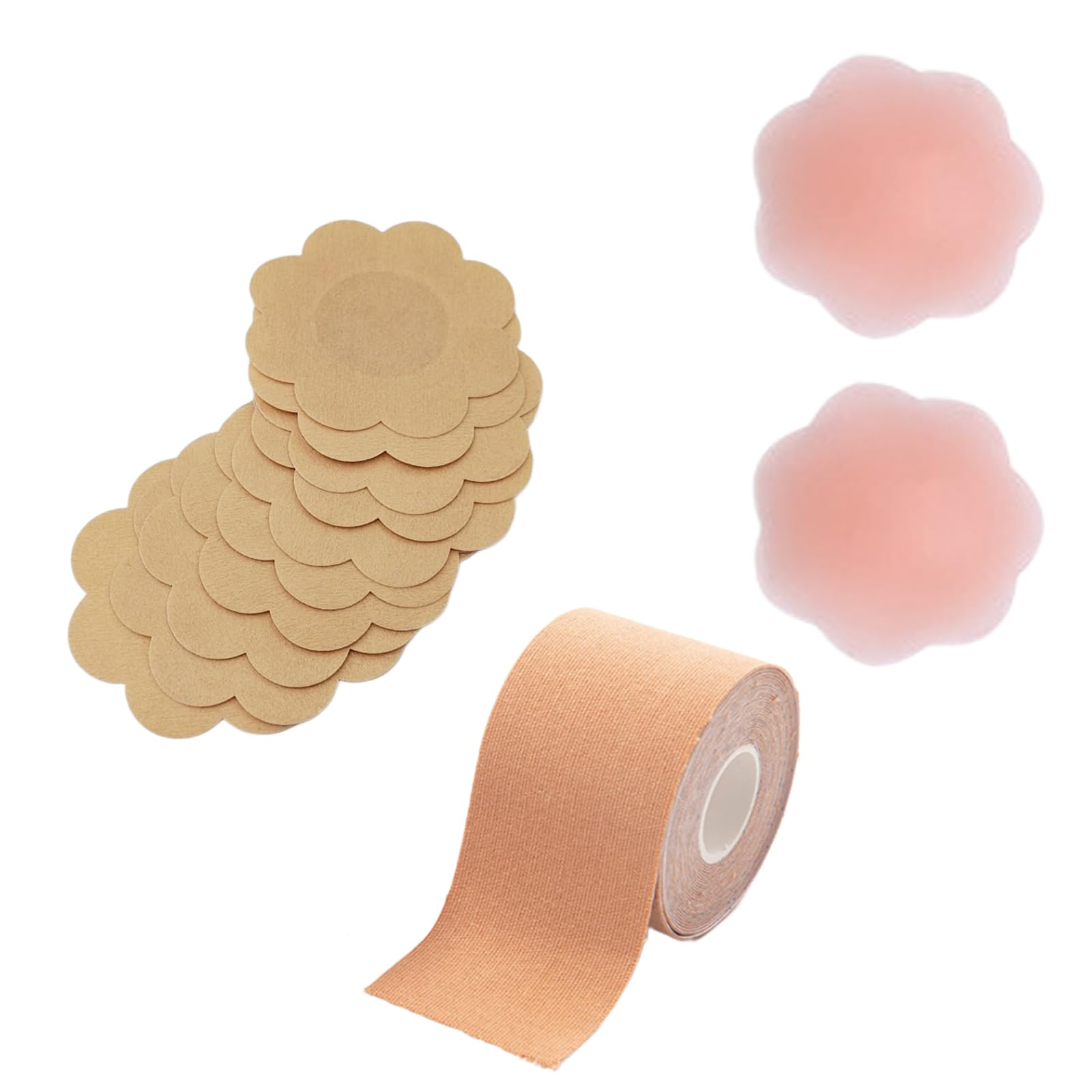 Breast Lift Tape for Women - 5M Boob Tape & Nipple Covers Set, Body Tape for Breast Support, DIY Breathable Adhesive Tape - Perfect for Backless Dresses, Strapless Outfits & Special Occasions
