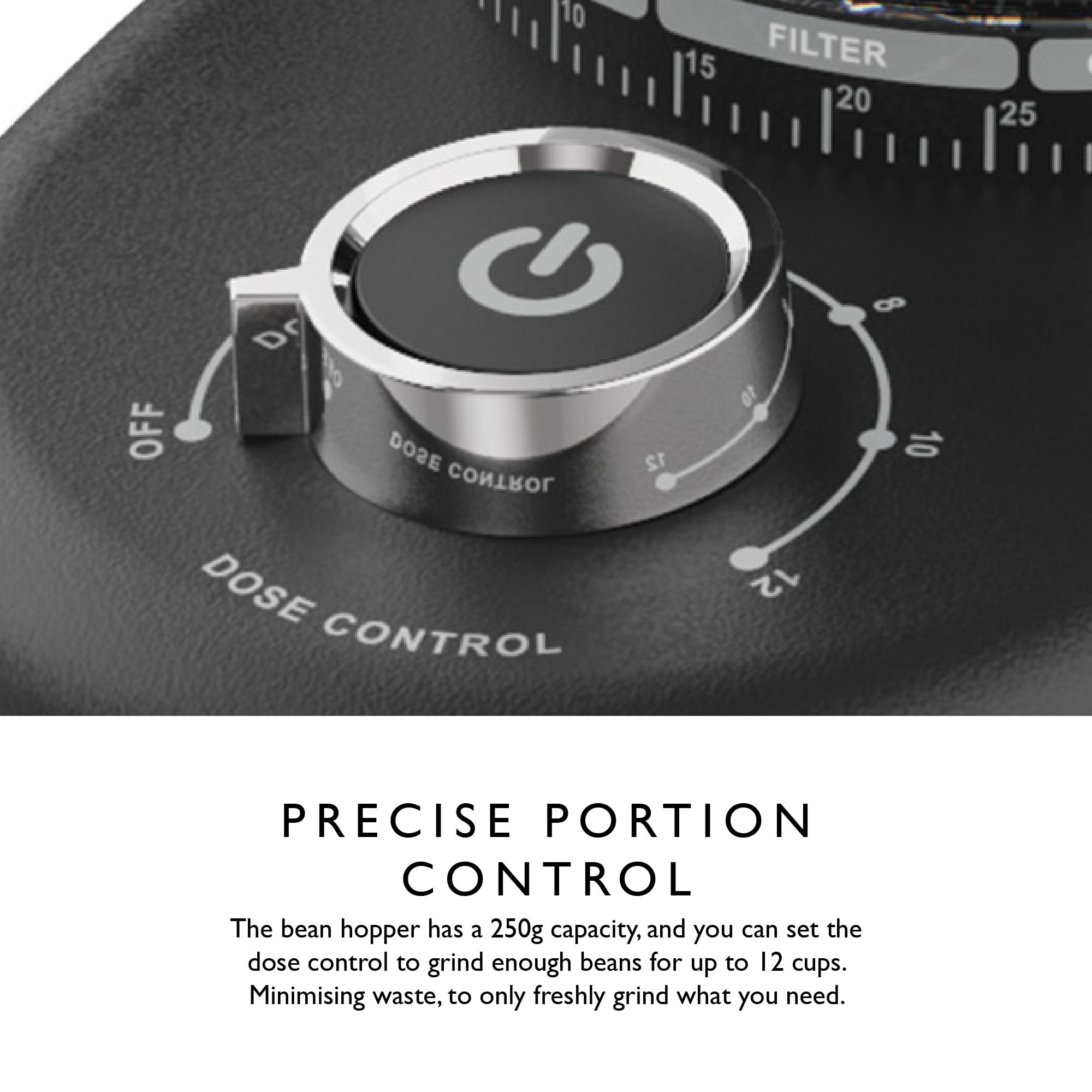 Dualit Professional Burr Coffee Grinder - 35 Precise Grind Settings for Espresso to French Press - Adjustable Portion Control & Removable Stainless Steel Conical Burrs - Easy Clean Design with Safety Lock - Perfect for Home Baristas & Coffee Shops