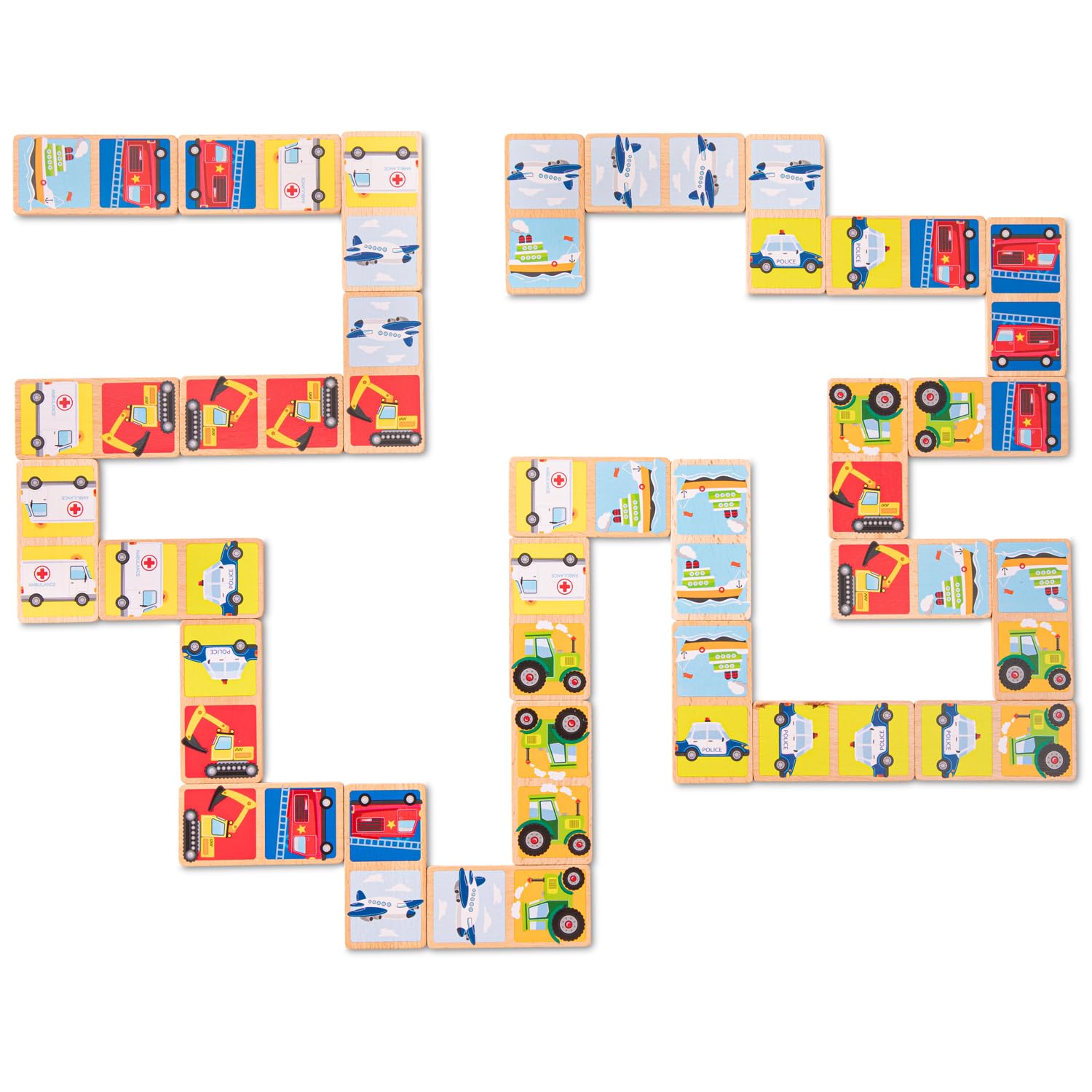 Classic Domino Game Set with Vehicles - 108 Colorful Pieces for Kids & Family Fun | Perfect for Indoor Play, Birthday Gifts & Educational STEM Toys