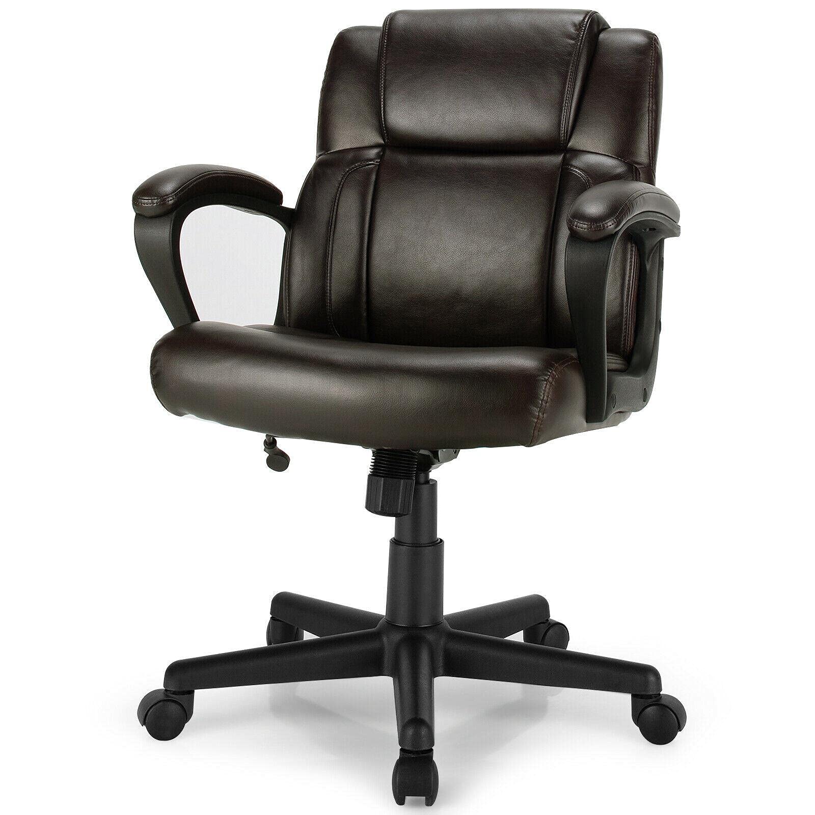 Premium Executive Leather Office Chair - Adjustable Swivel Computer & Gaming Chair with Lumbar Support - Ergonomic Home Office Desk Chair for Work & Gaming Comfort