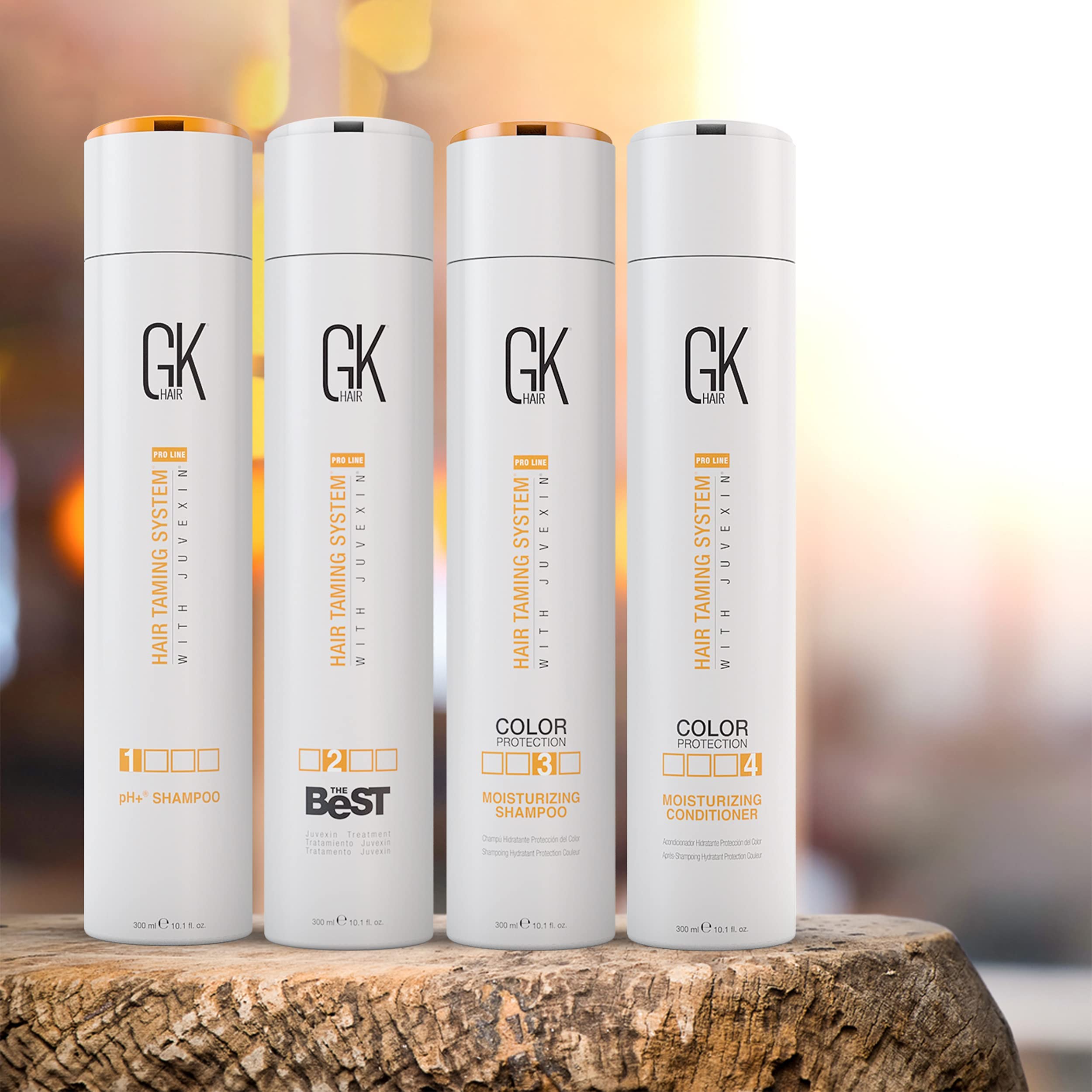 GK HAIR Global Keratin Professional Smoothing Treatment Kit (10.1 Fl Oz/300ml) - Brazilian Keratin Complex for Frizz-Free, Silky Straight Hair | Salon-Quality Blowout & Hair Straightening Solution for Smooth, Shiny Locks at Home