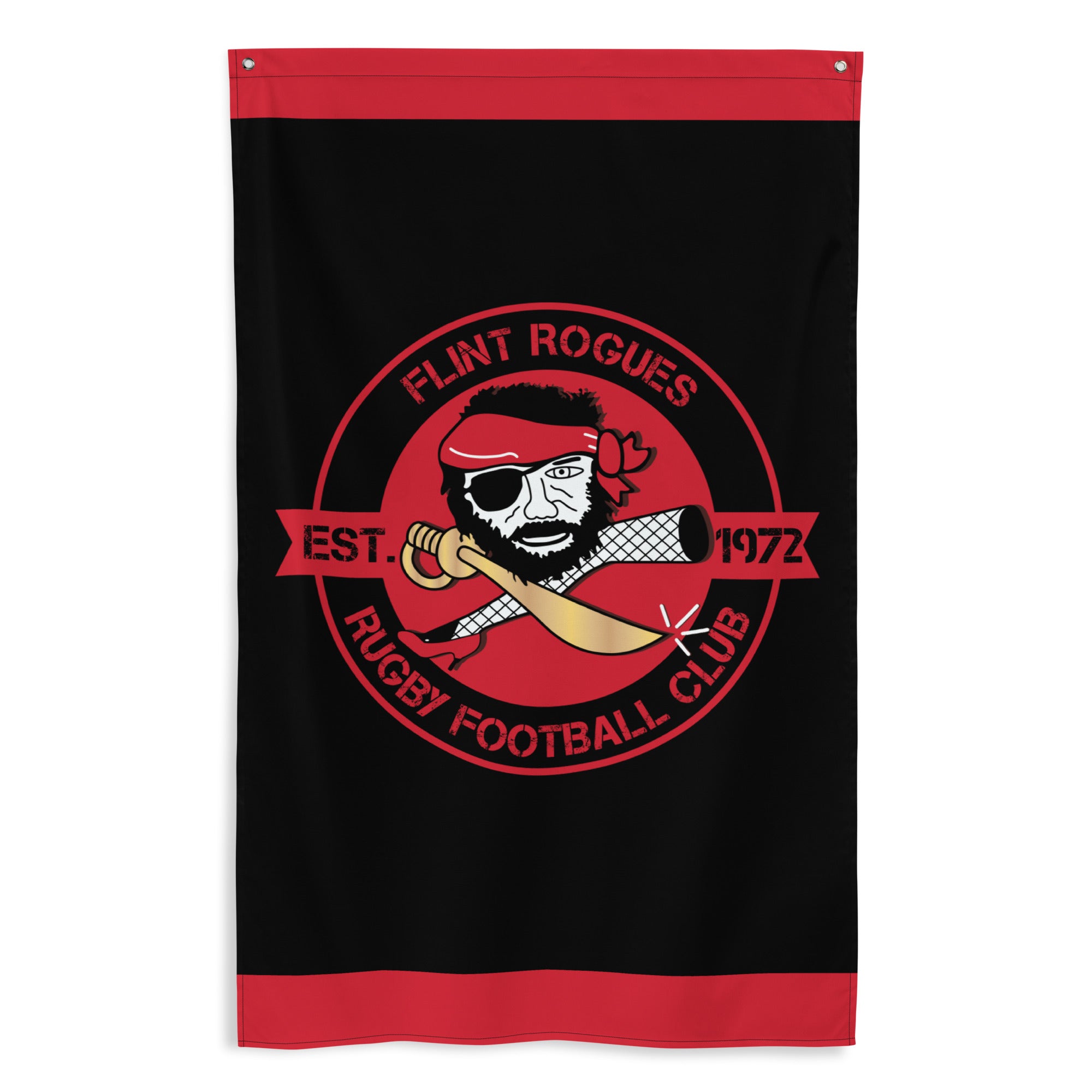 Flint Rogues RFC Wall Flag - Premium Embroidered College Football Banner for Game Room, Dorm & Man Cave Decor - Officially Licensed Team Merchandise