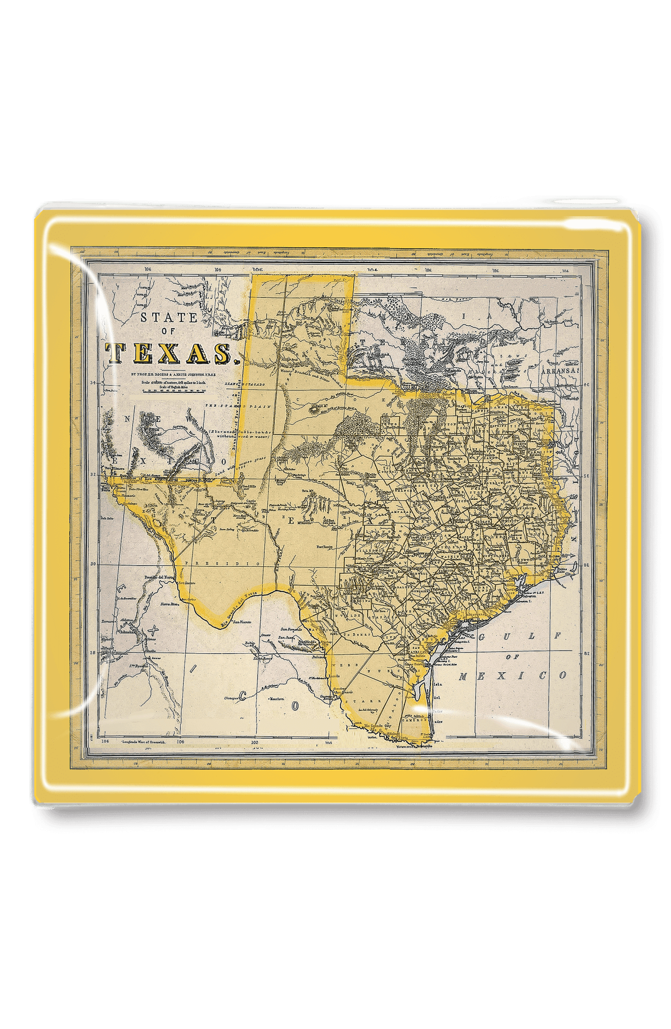 Texas State Themed Golden Decoupage Serving Tray - Elegant Home Decor for Parties, Weddings & Gift Giving