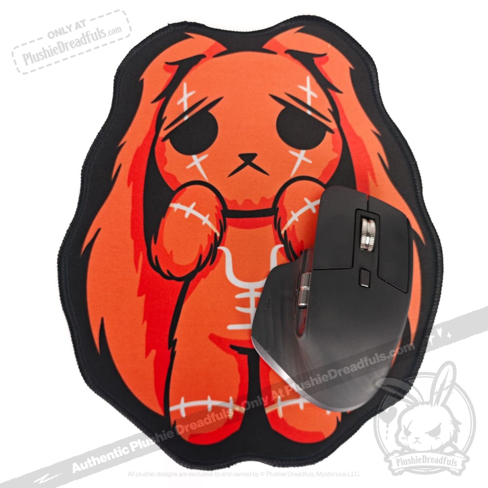 Plushie Dreadfuls Anxiety Rabbit Mouse Pad - Soft Gaming & Office Desk Mat for Stress Relief & Comfort