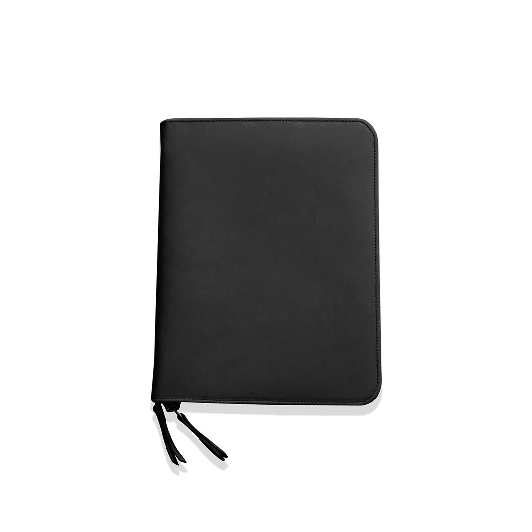 Premium Endless Folio A5 Notebook - Black Leather Cover for Journaling, Sketching & Note Taking - Perfect for Students, Professionals & Artists