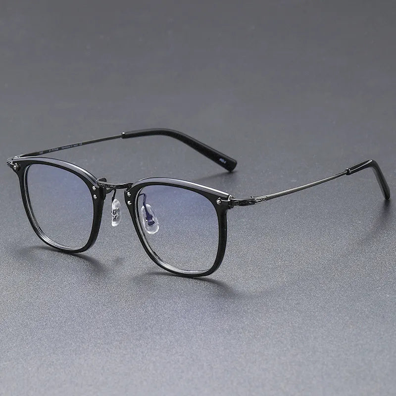 Stylish Black Unisex Titanium Acetate Square Eyeglasses G806 - Perfect for Work, Reading & Fashion Accessories