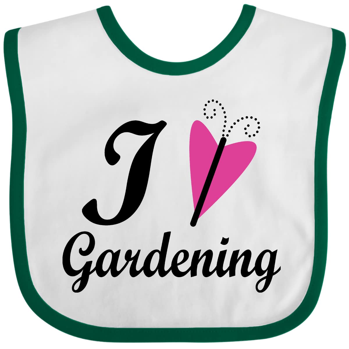 Inktastic I Love Gardening Baby Bib for Toddlers - Cute & Durable Feeding Bibs for Baby Girls & Boys - Perfect for Mealtime, Daycare & Outdoor Activities