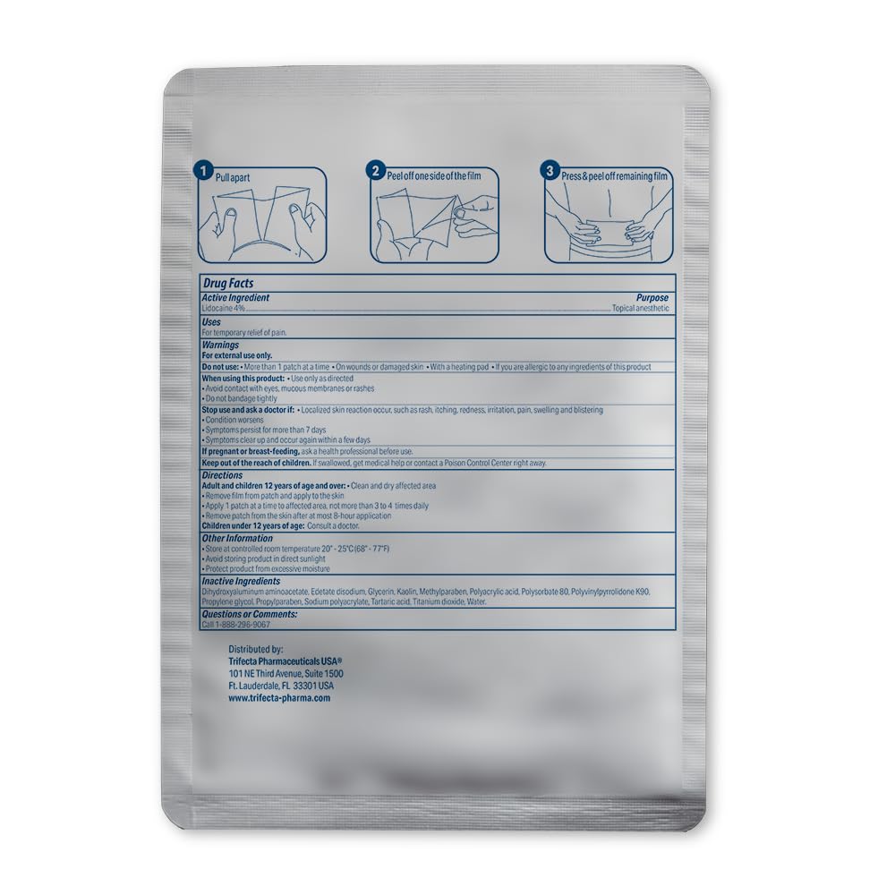 15-Pack Maximum Strength 4% Lidocaine Pain Relief Patches (3.9