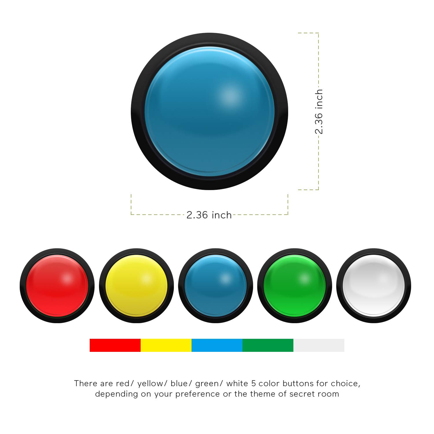 Escape Room Button Mechanism - 5 Color Options for 12V Magnetic Lock Control - Perfect for Exit Game Owners, Players & Adventurers (1 Button, No Video) - Ideal for Puzzle Rooms, Team Building & Interactive Adventures