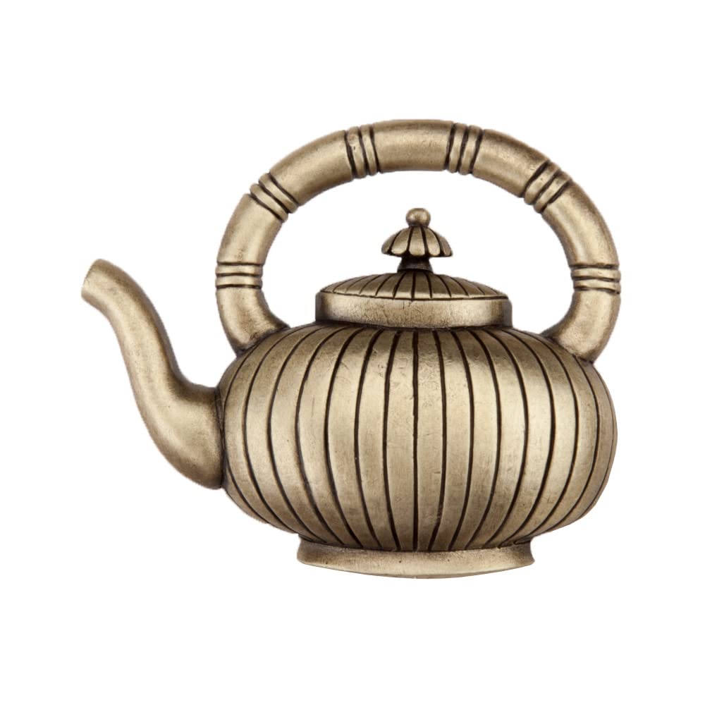 Vintage Artisan Teapot Cabinet Knob - Antique Brass Finish for Kitchen Cabinets, Dressers & Furniture Hardware (Set of 1) - Perfect for Boho Farmhouse, Cottagecore & Vintage Home Decor