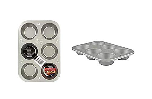 Stainless Steel 6-Cup Muffin Pan - Nonstick Cupcake Baking Tray for Oven, Dishwasher Safe - Perfect for Homemade Muffins, Cupcakes & Desserts (Party, Baking, Family Cooking)