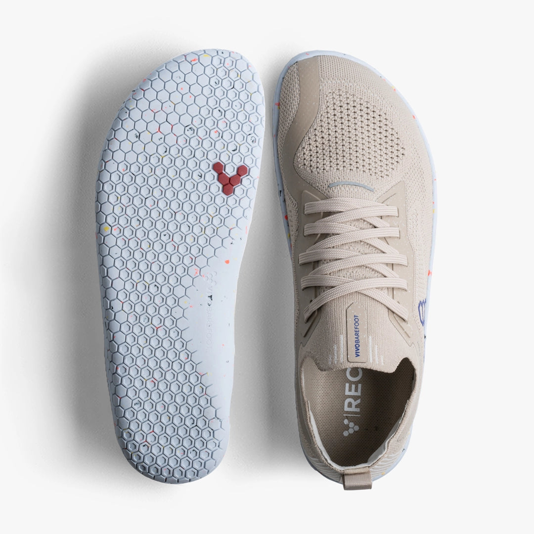 Vivobarefoot Women's Primus Lite Knit Barefoot Shoes - Feather Grey | Lightweight & Flexible for Running, Gym & Everyday Wear