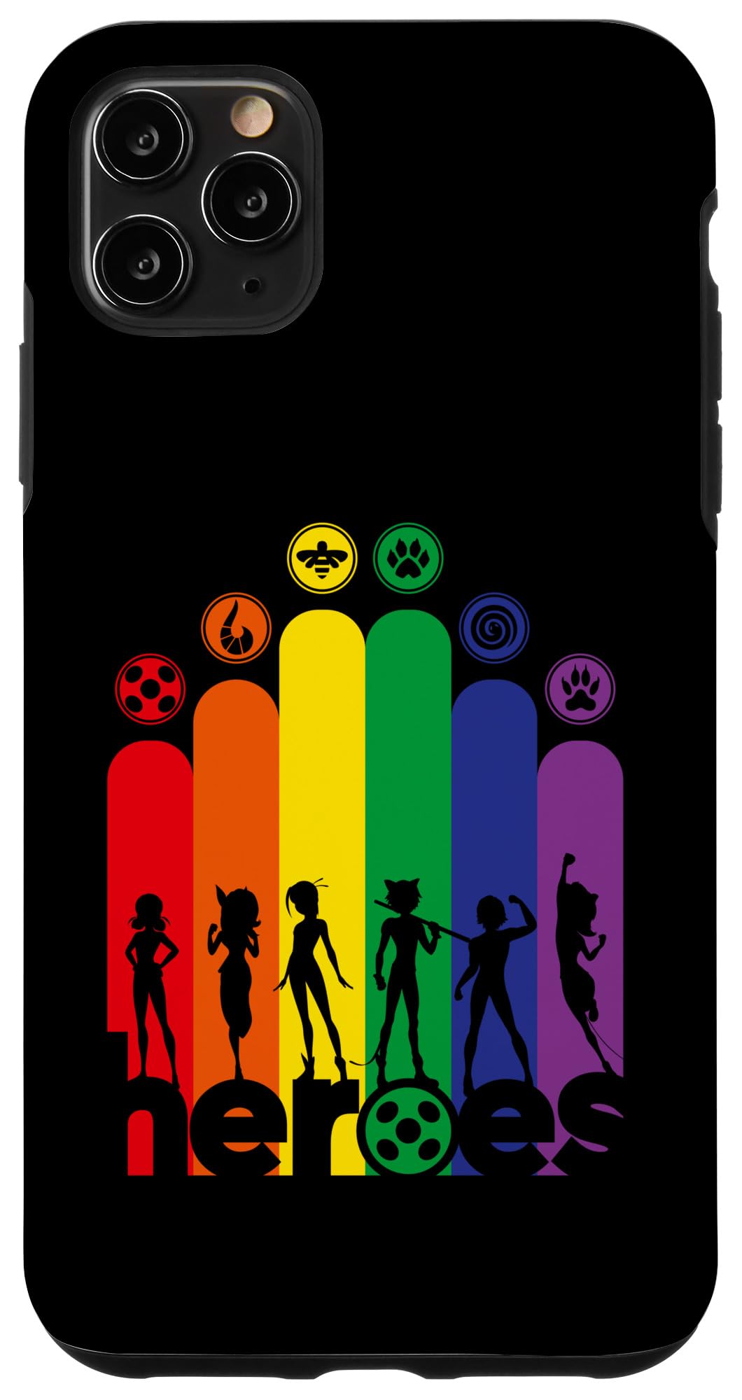 iPhone 11 Pro Max Case - Miraculous Ladybug & Cat Noir Rainbow Collection | Durable Protective Cover for Fans | Perfect for School, Work & Everyday Use