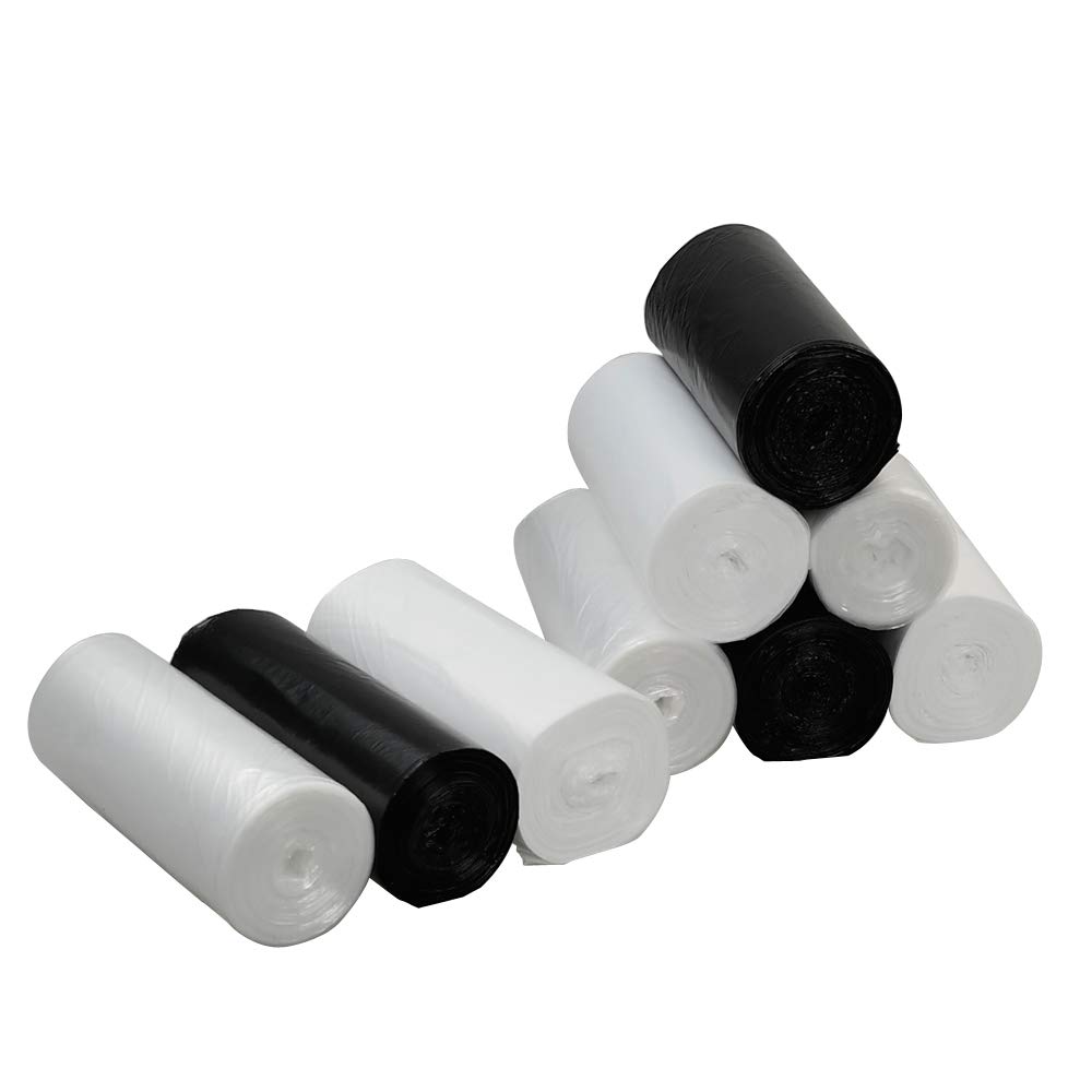 3 Gallon Small Garbage Bags - 225 Count (Black, Clear & White) | Perfect for Bathroom, Office & Kitchen Waste Disposal