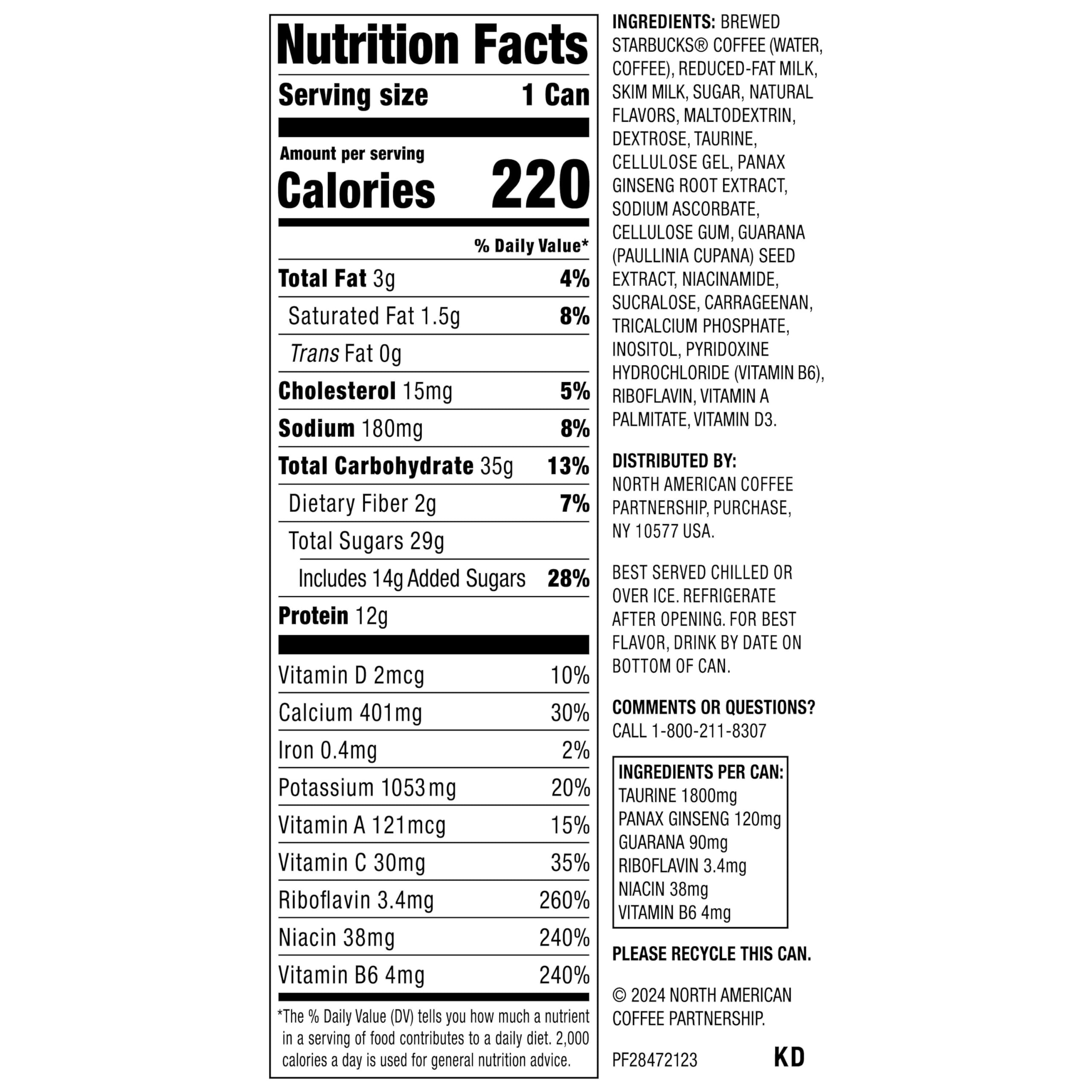 Starbucks Doubleshot Energy Coffee Drink - 15 fl oz Cans (12 Pack) - Iced Coffee Beverage with Caffeine Boost - Perfect for Office, Gym & Road Trips