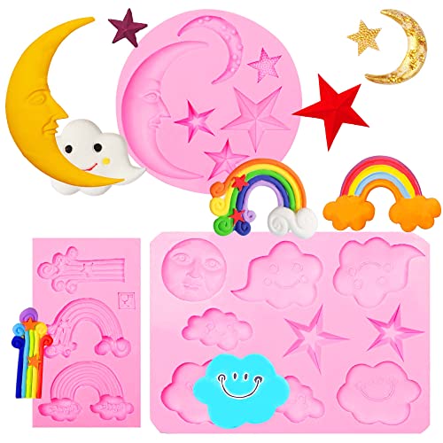 Moon Rainbow Cloud Fondant Molds