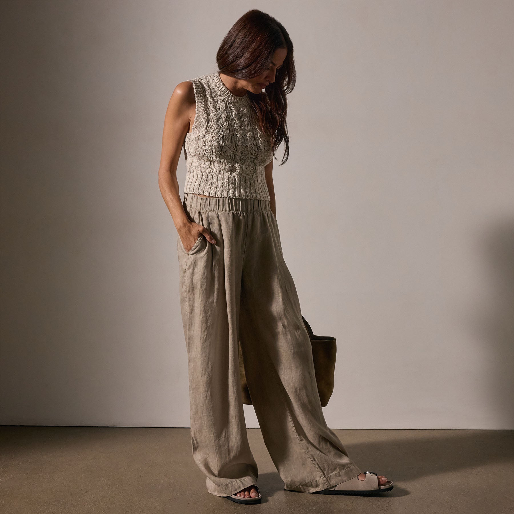 Lightweight Linen Elastic Waist Pants for Women - Comfortable Stretchy Casual Trousers for Summer | Perfect for Travel, Yoga & Lounge Wear