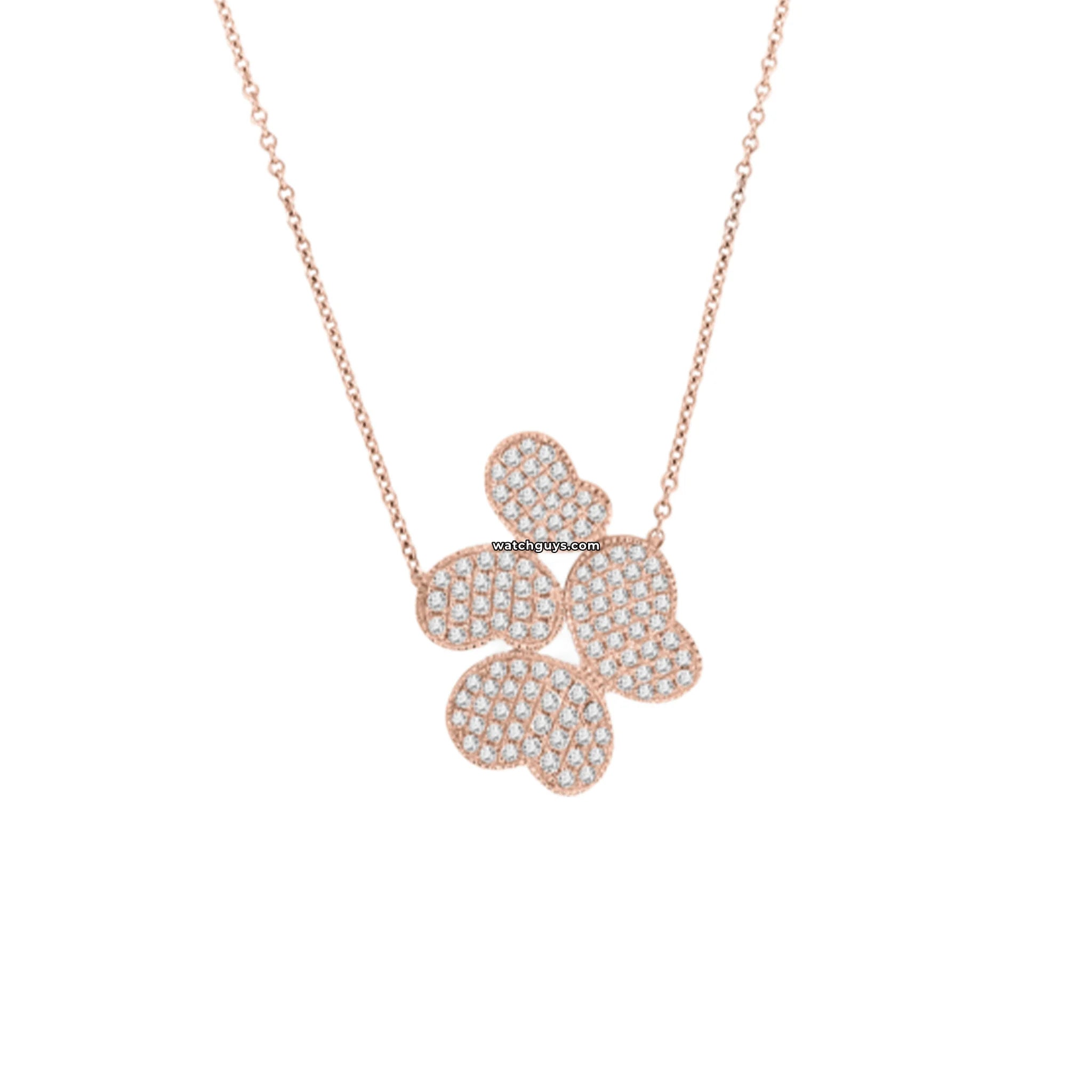 18k Rose Gold Butterfly Diamond Pendant Necklace for Women - Elegant Jewelry Gift for Birthday, Anniversary & Valentine's Day