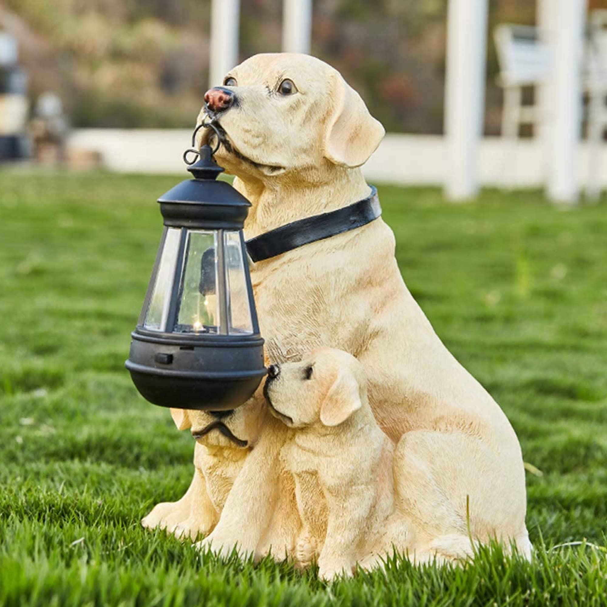 Labrador Retriever Memorial Statue with Solar LED Light - Outdoor Garden Decor for Dog Lovers | Perfect for Backyard, Patio, or Pet Memorial Display