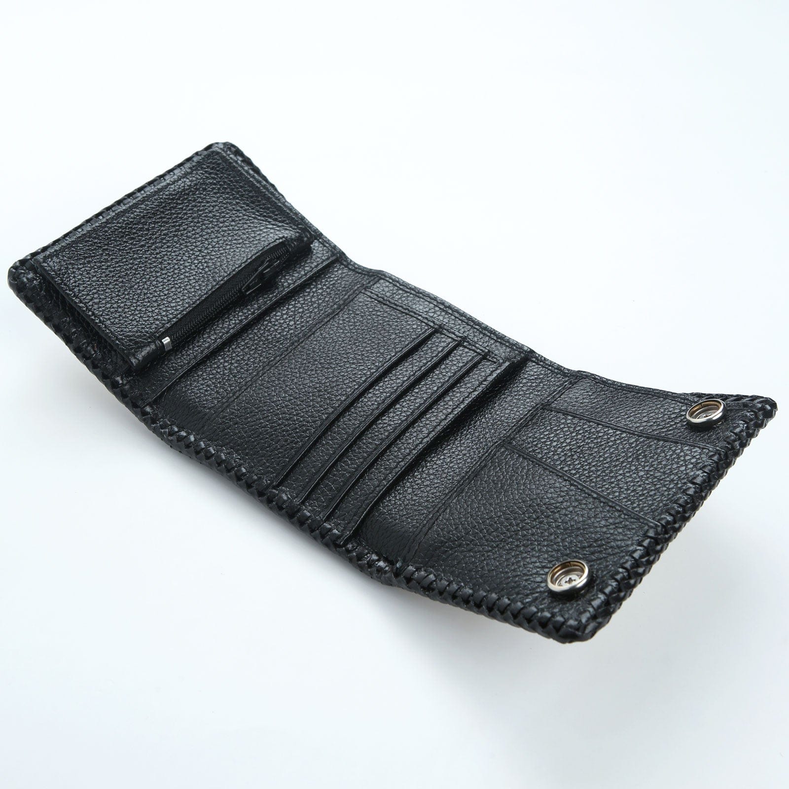 Dark Grey Snake Leather Biker Wallet for Men - Stylish RFID Blocking Slim Wallet for Motorcycle Riders & Everyday Use