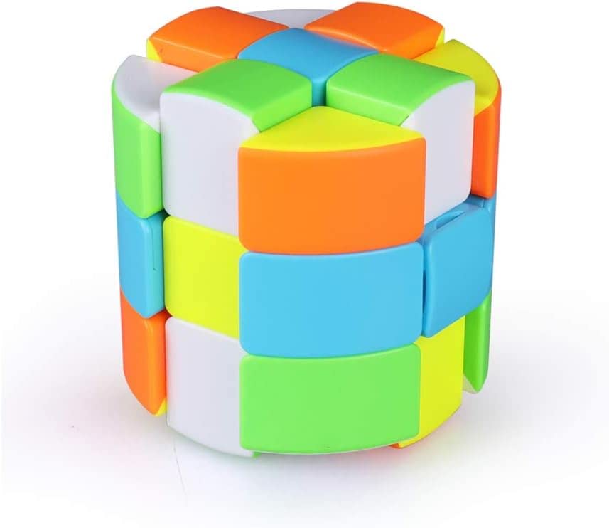 Stickerless 3x3 Speed Cube - AUTHFORT Kid's Round Barrel Cylinder Magic Puzzle Toy | Smooth Turning for Beginners & Advanced Cubers | Perfect for Classroom, Travel & Stress Relief