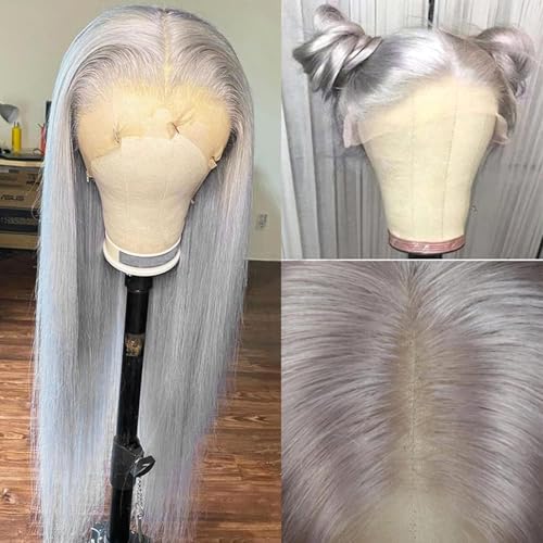 Grey Straight Lace Front Wig