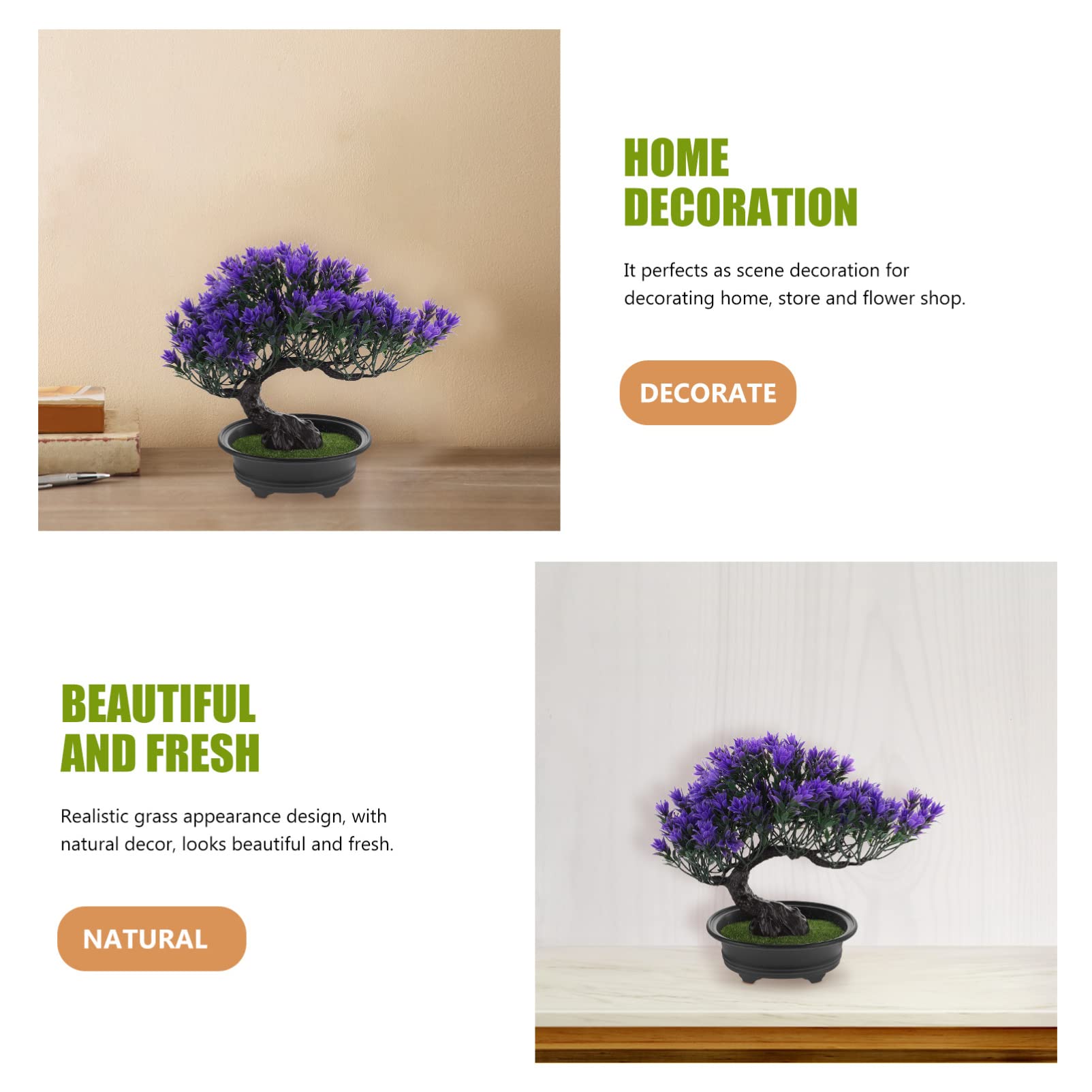 GANAZONO Artificial Bonsai Pine Tree - Lifelike Fake Mini Pine Bonsai for Home & Garden Decor - Perfect for Indoor Zen Decor, Office Desk, and Outdoor Patio Landscaping