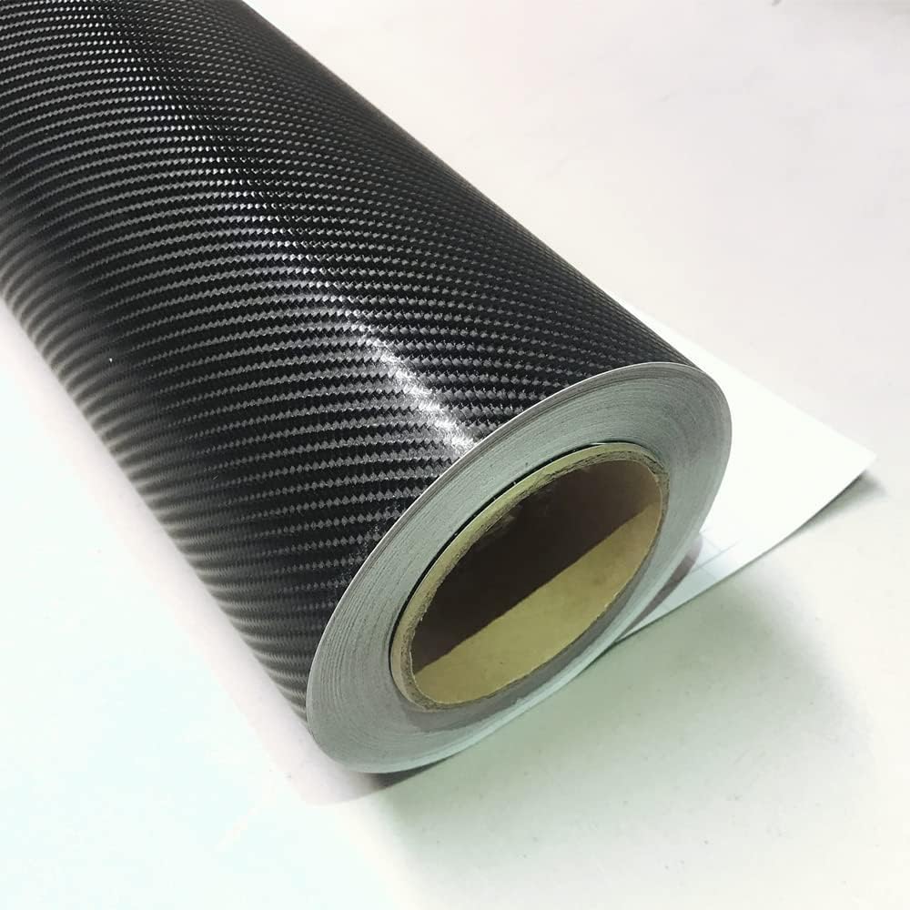 4D Black Carbon Fiber Vinyl Wrap Sticker - Air Release Technology, Anti-Wrinkle, Easy to Install (12
