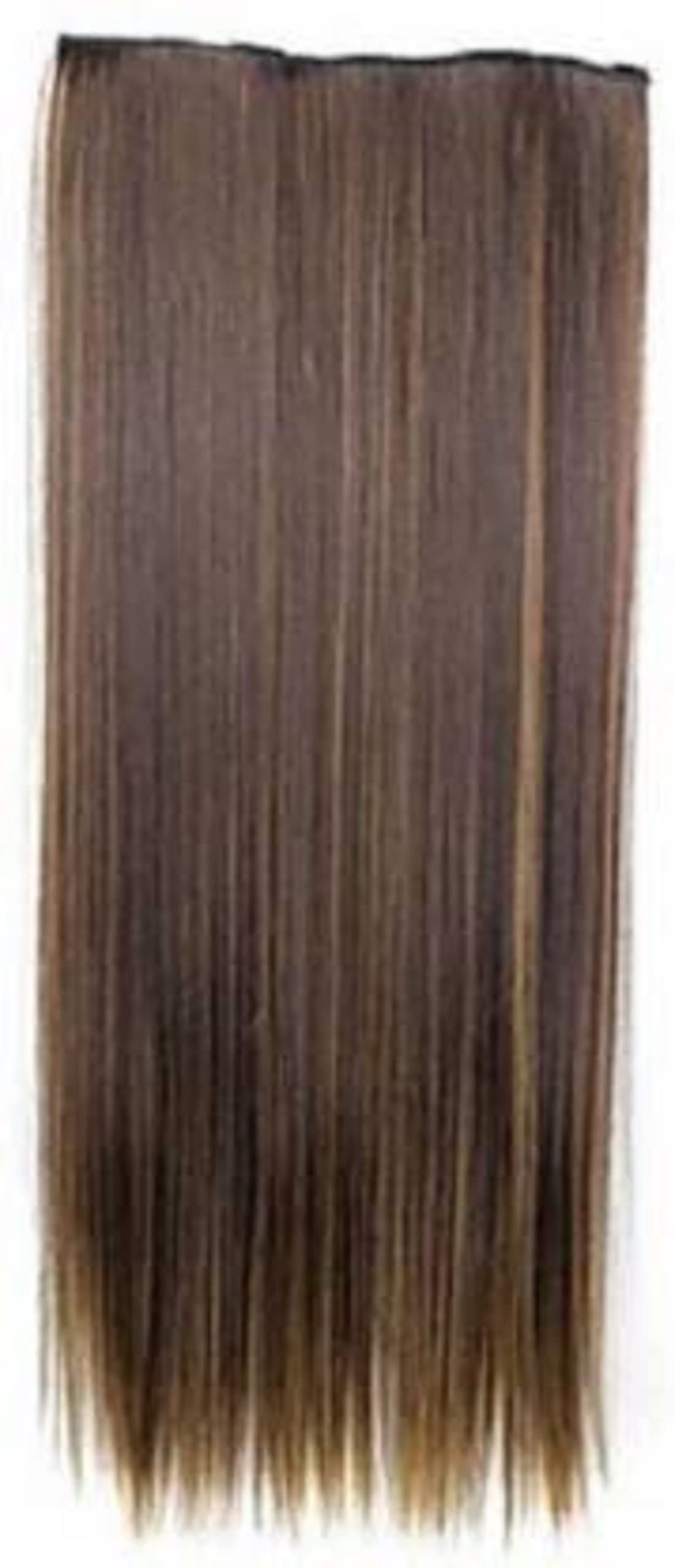 Abrish Straight Stylish Brown Hair Extensions for Women - Natural Looking Clip-In Remy Human Hair for Daily Wear & Special Occasions