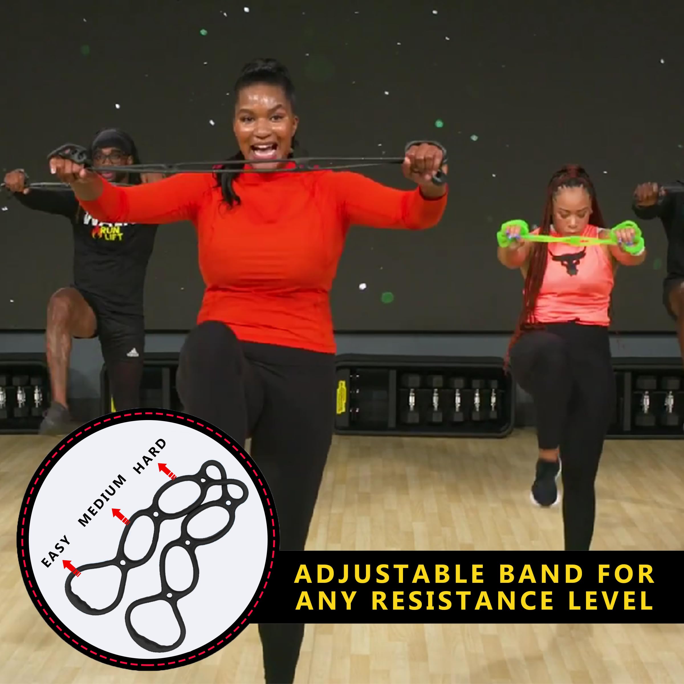 7-Ring Adjustable Resistance Bands for Home Workouts - Walk at Home Exercise Bands for Fitness, Strength Training & Recovery - Perfect for Indoor Walking Programs, Physical Therapy & Stretching Routines
