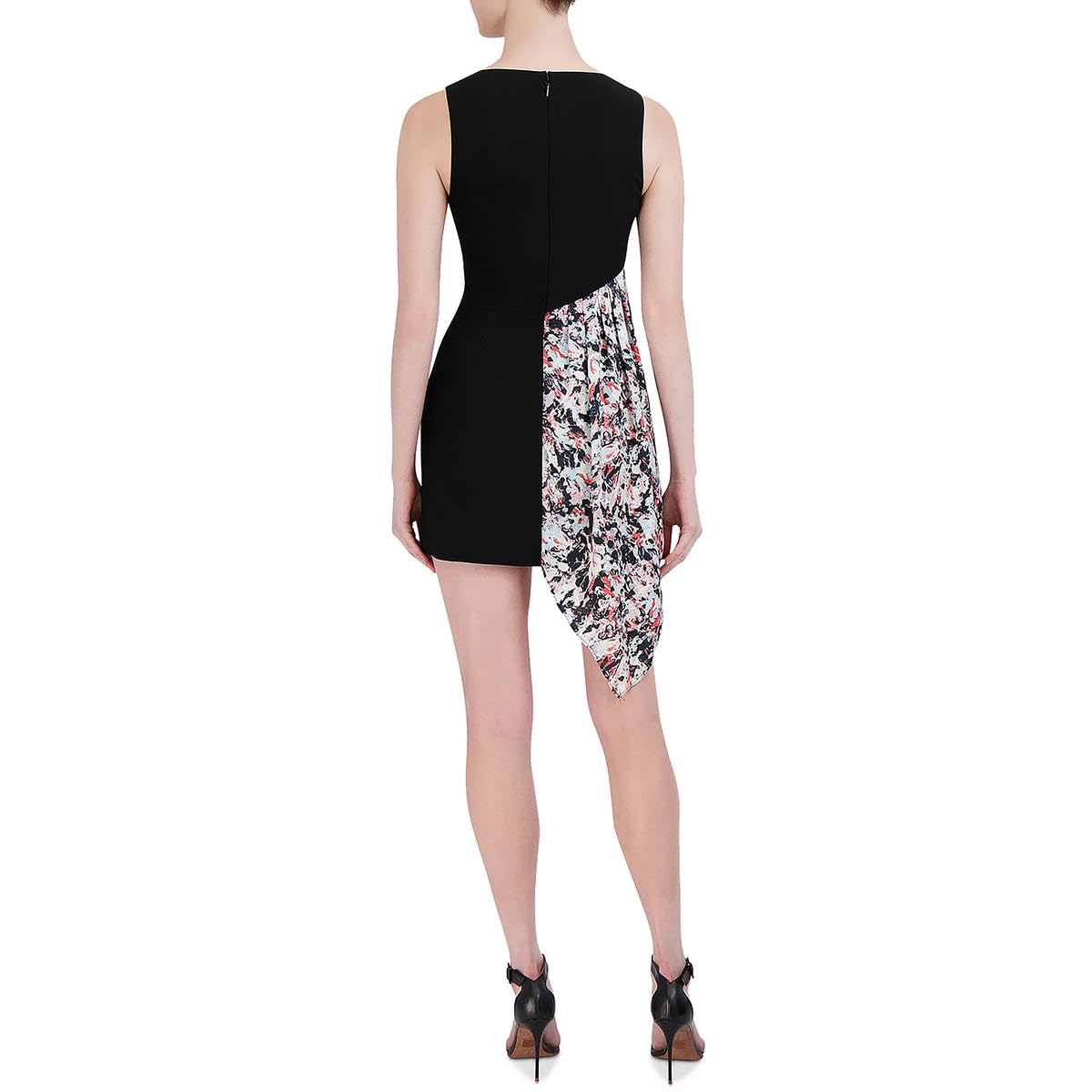BCBGMAXAZRIA Women's Cocktail Dress - Sleeveless V-Neck Fit & Flare Asymmetrical Hem Party Dress for Weddings, Dinners & Special Occasions