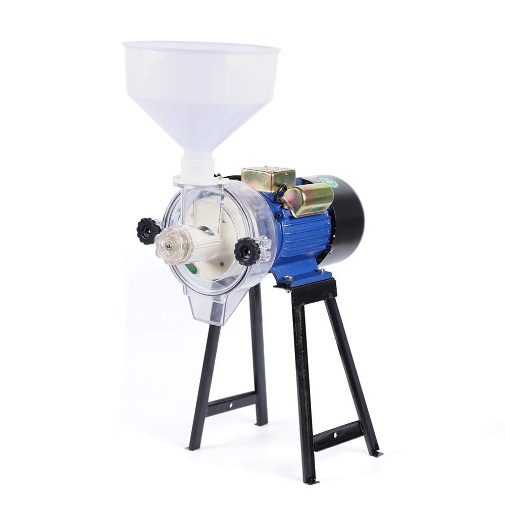 2200W Commercial Electric Grain Grinder for Corn, Wheat & Feed - Heavy Duty Wet/Dry Mill with Hopper - Perfect for Home, Bakery & Farm Use