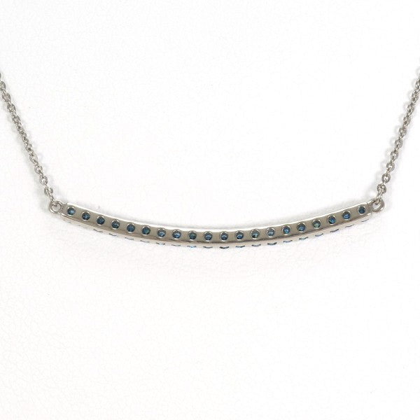 18K White Gold Blue Treated Diamond Necklace for Women - Elegant Pendant Jewelry Gift for Anniversary, Wedding & Special Occasions