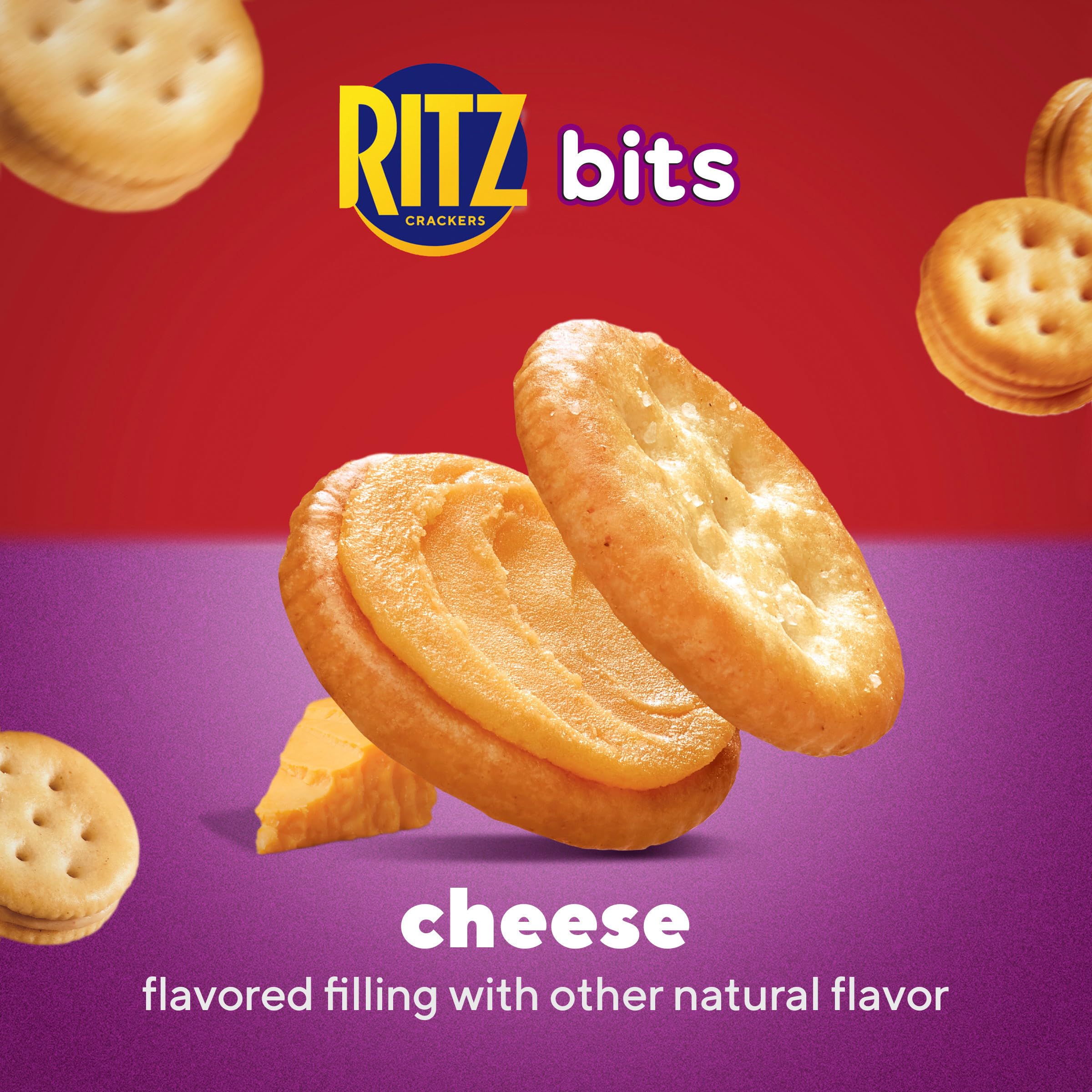 RITZ Bits Cheese Sandwich Crackers - Crunchy Snack for Kids & Adults - Perfect for Lunch Boxes, School, Office & Road Trips - 8.8 oz Pack