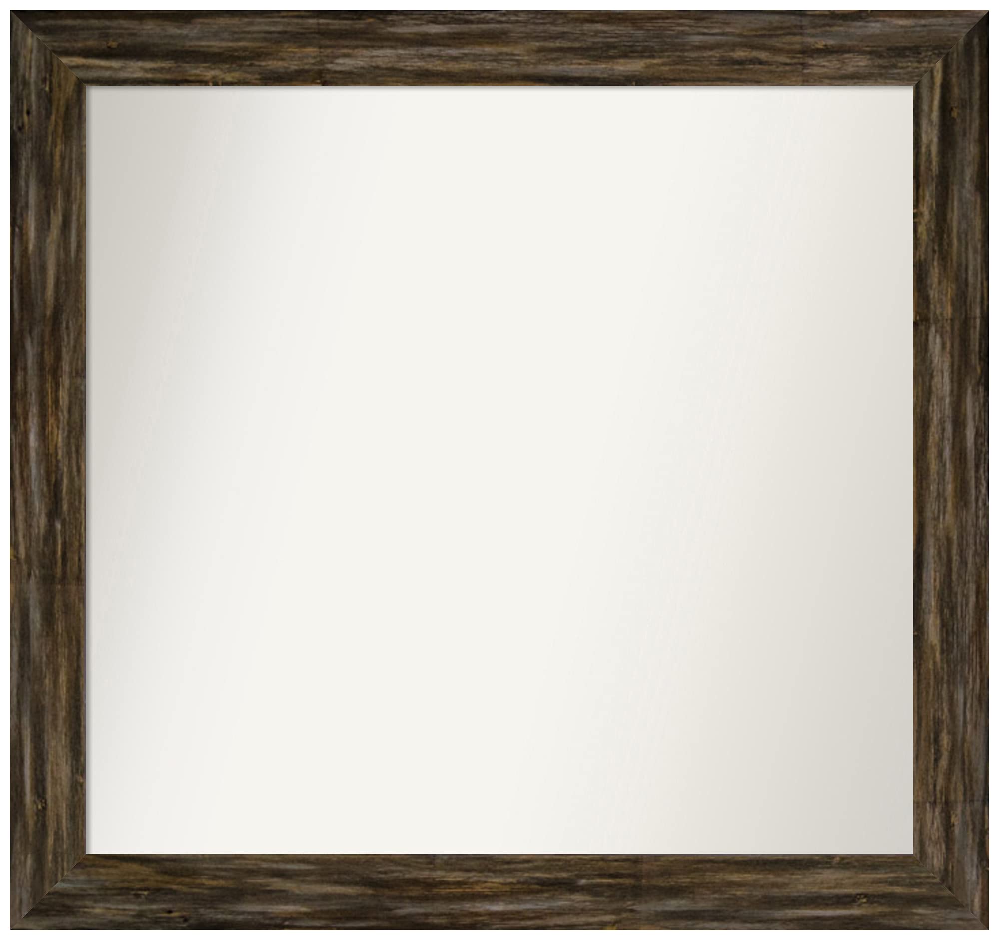 Amanti Art Custom Wall Mirror 31.5x33.5 Inch - Fencepost Brown Narrow Frame - Non-Beveled Bathroom Mirror - Various Sizes Available - Perfect for Bathroom, Bedroom & Entryway Decor
