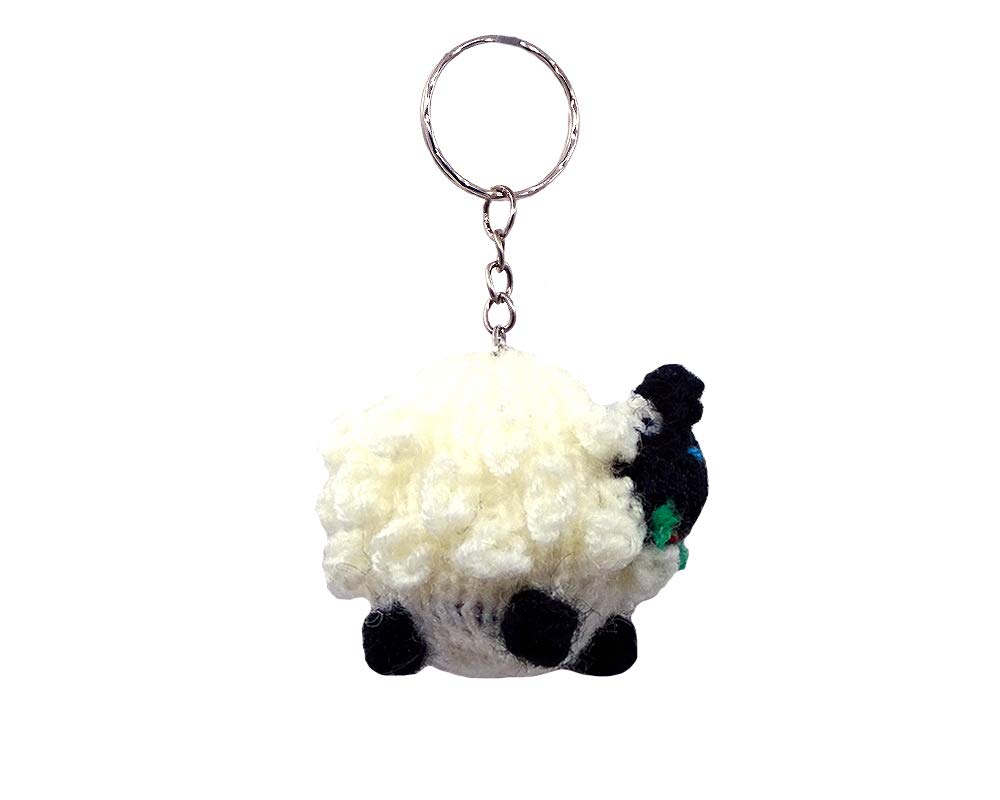 Handmade Farm Animal Puppet Wool Figurine Keychain - Lightweight Boho Car Keys Bag Accessories with Metal Ring | Unique Gift for Kids, Women, Home Decor & Boho Style Lovers | Perfect for Keychains, Backpacks, Gifts & DIY Crafts