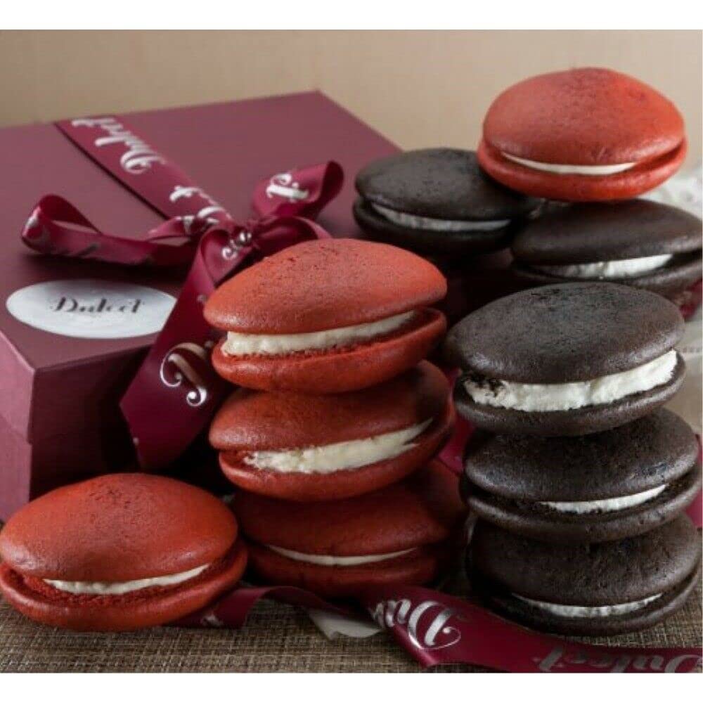 Delicious Chocolate and Red Velvet Whoopie Pies Gift Box - 12 Pack | Homemade Bakery Desserts for Birthdays, Parties & Holiday Gifting