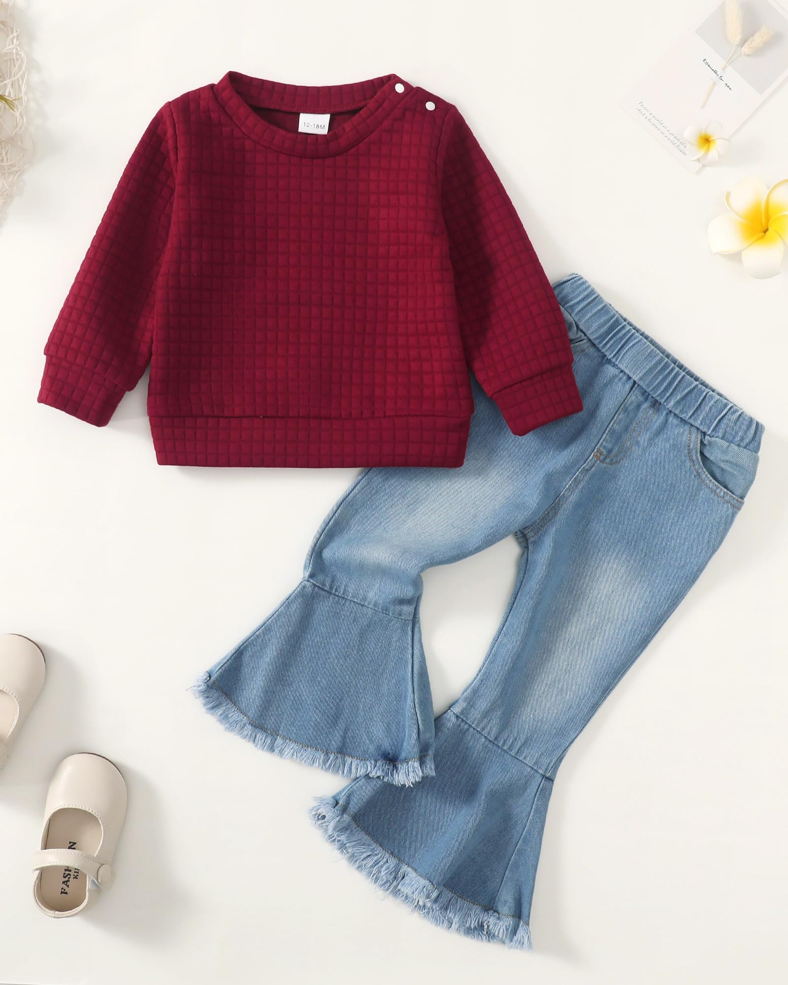 Mioglrie Toddler Girl Clothes - Cute Denim Outfits & Jeans Pants Set for Baby Girls 12-24 Months | Soft & Comfortable Playtime & Casual Wear