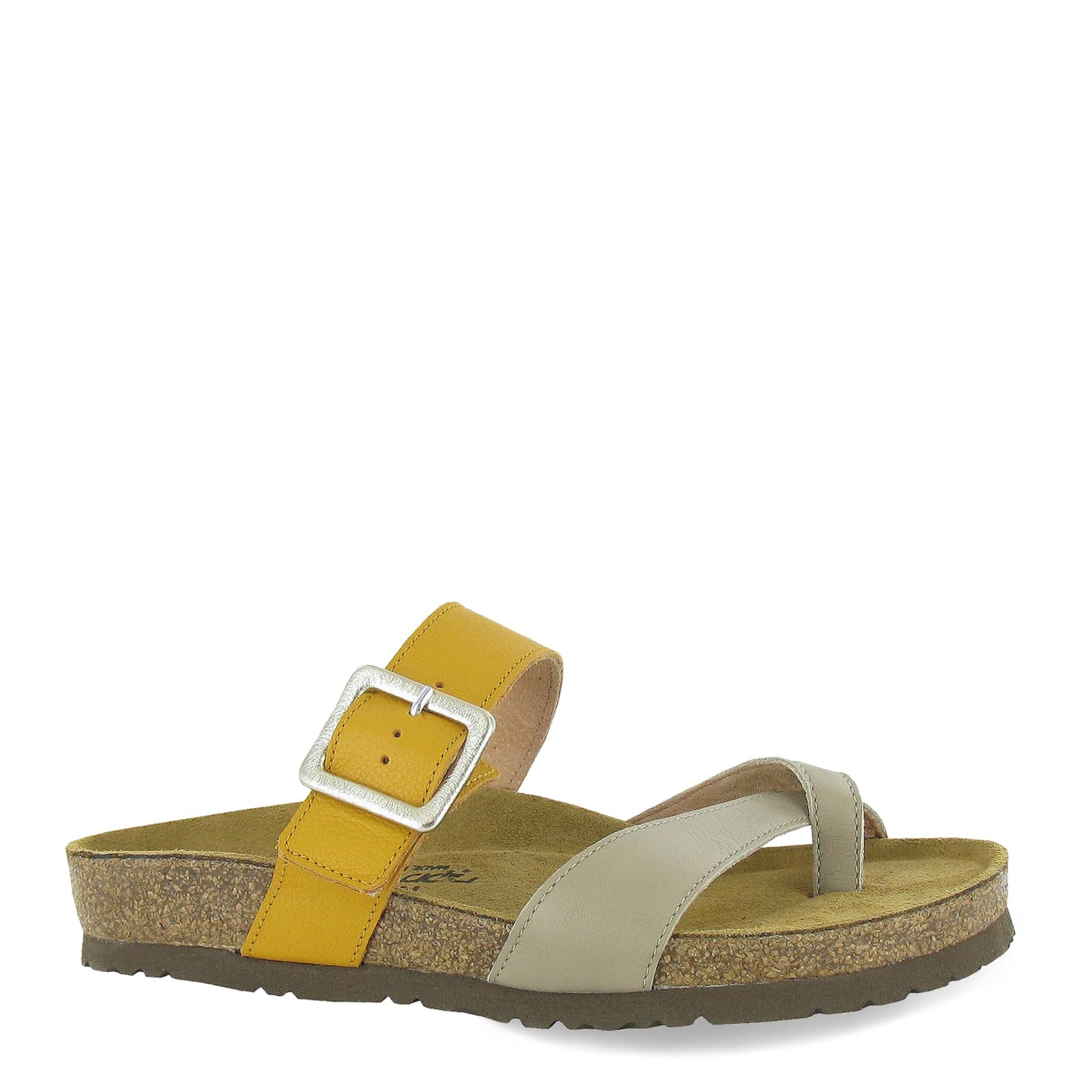 NAOT Fresno Women's Toe Loop Slide Sandals with Cork Footbed & Arch Support - Comfortable Buckle Sandals for Wide Feet - Lightweight Travel Sandals for Walking, Beach & Vacation