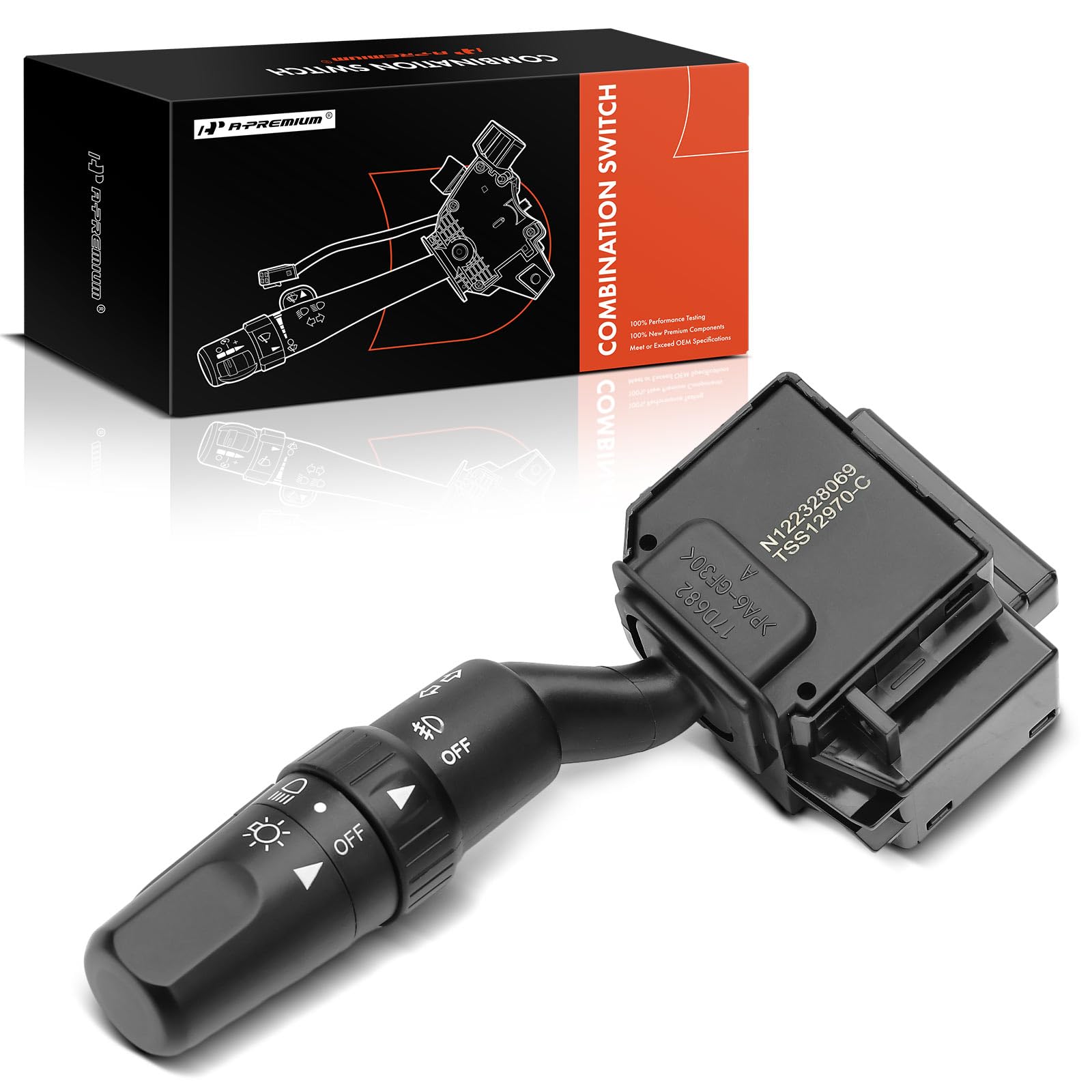 Premium Turn Signal Switch & Headlight Fog Light Multifunction Lever - Compatible with Mazda 3 2004-2010 Models (Replaces BN8R66122) - No Auto Headlight Control - Perfect for Night Driving & Foggy Conditions