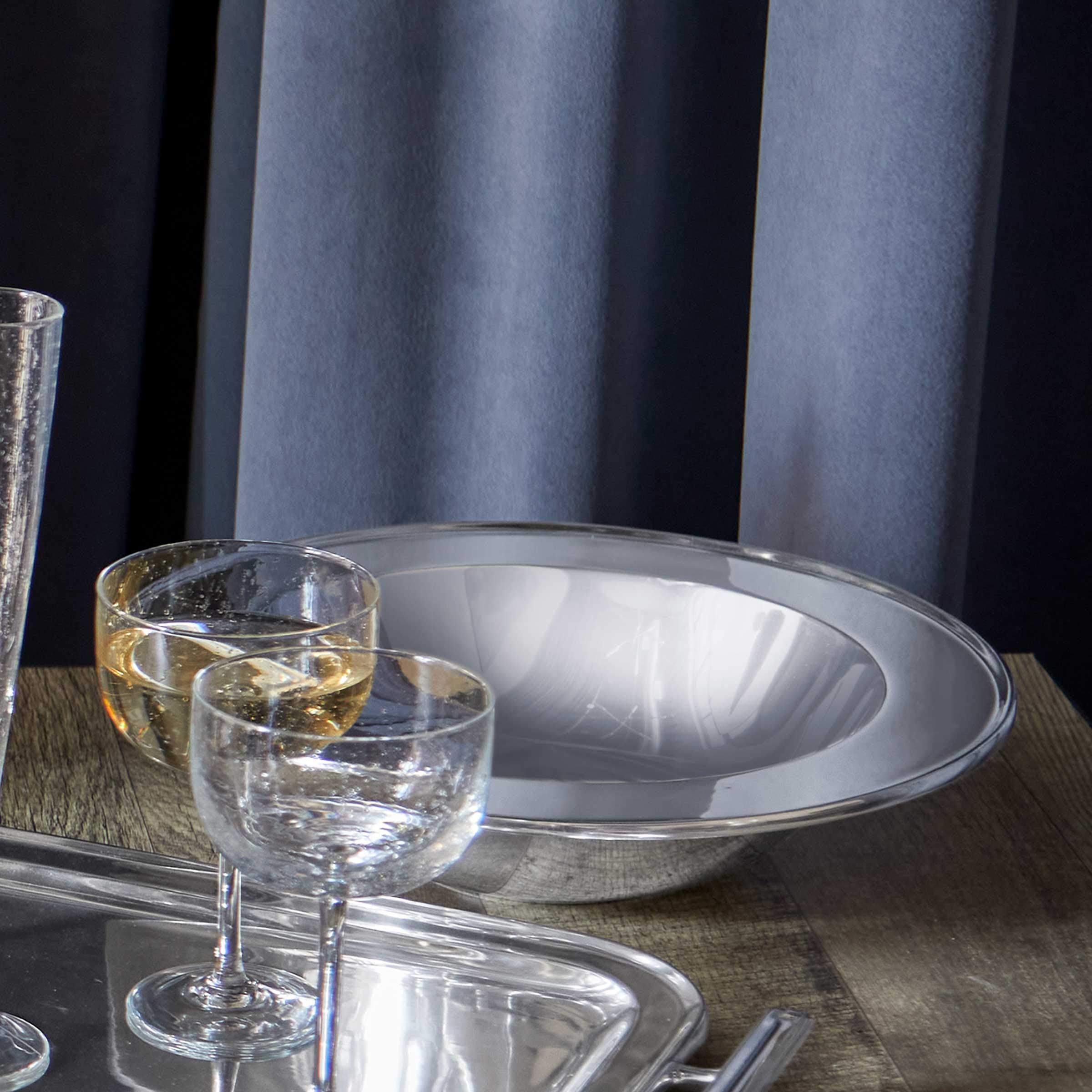 Mariposa Trays & Platters - Elegant Dinnerware and Serveware Set with Signature Silver Celebration Bowl | Perfect for Parties, Weddings, and Holiday Entertaining
