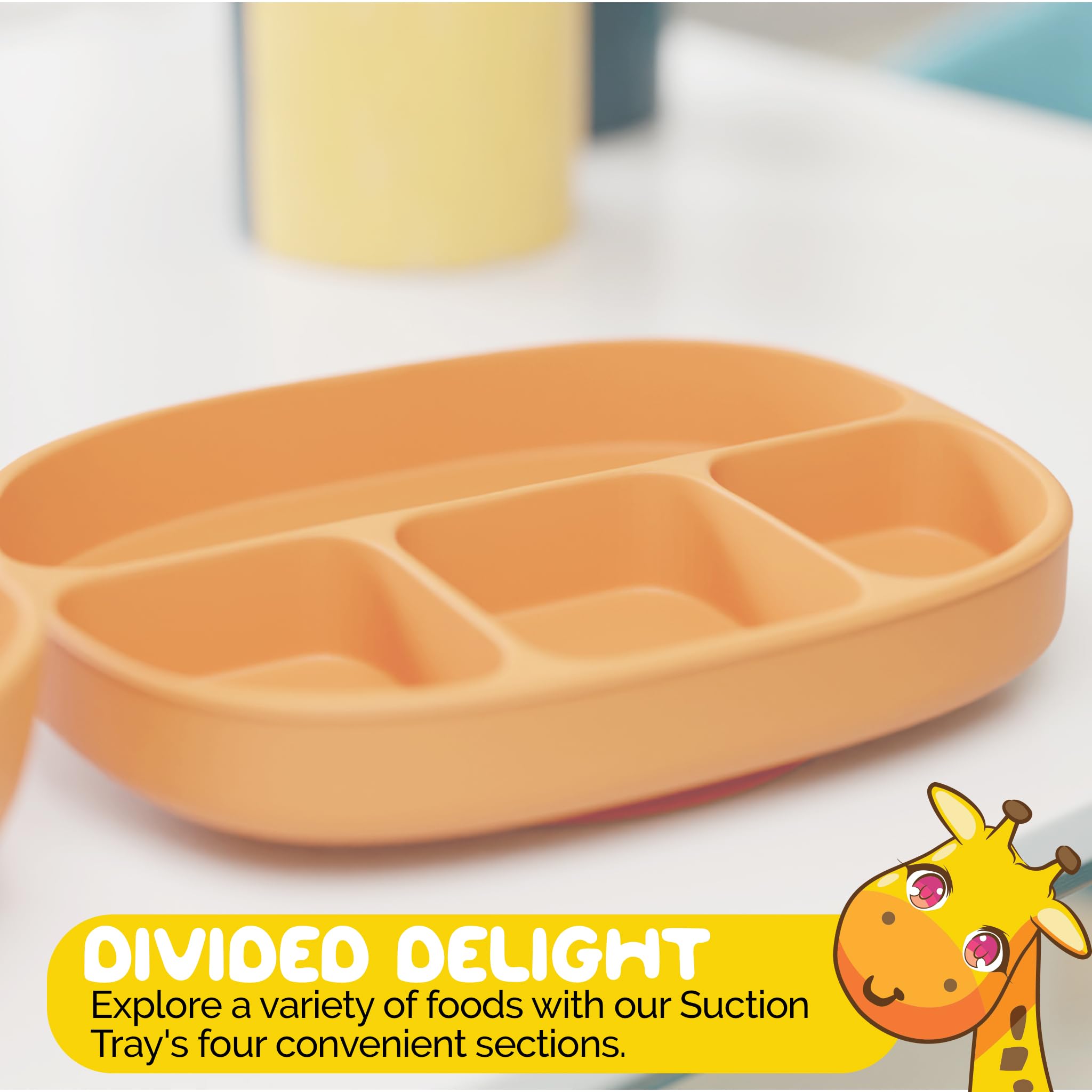**Muqee Peeko Baby Led Weaning Set – 3-Piece Suction Plates, Bowls & Spoon for Infants | Honeycomb Yellow | Safe & Mess-Free Feeding for Toddlers | Ideal for High Chairs, Travel & Self-Feeding**