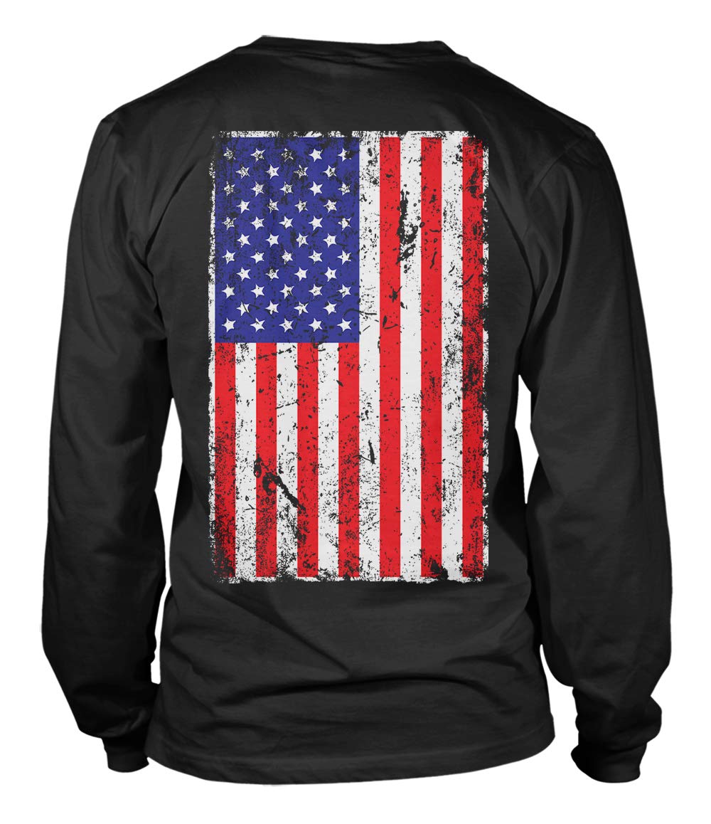 Distressed USA Flag Unisex Long Sleeve Shirt - Patriotic American Flag Tee for Men & Women - Perfect for 4th of July, Veterans Day & Casual Wear