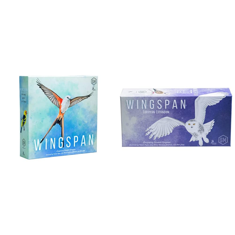 Wingspan Board Game with Swift Start Pack & European Expansion - Award-Winning Strategy Game for Adults & Families - Perfect for Game Nights & Birdwatching Enthusiasts