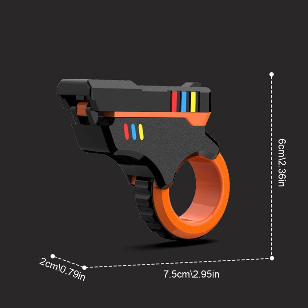 3D Printed Gun-Shaped Fidget Slider Toy - Stress Relief Gadget for ADHD, Anxiety & Autism | Textured Fingertip Sensory Toy for Adults | Perfect for Office, Classroom & Travel Stress Relief