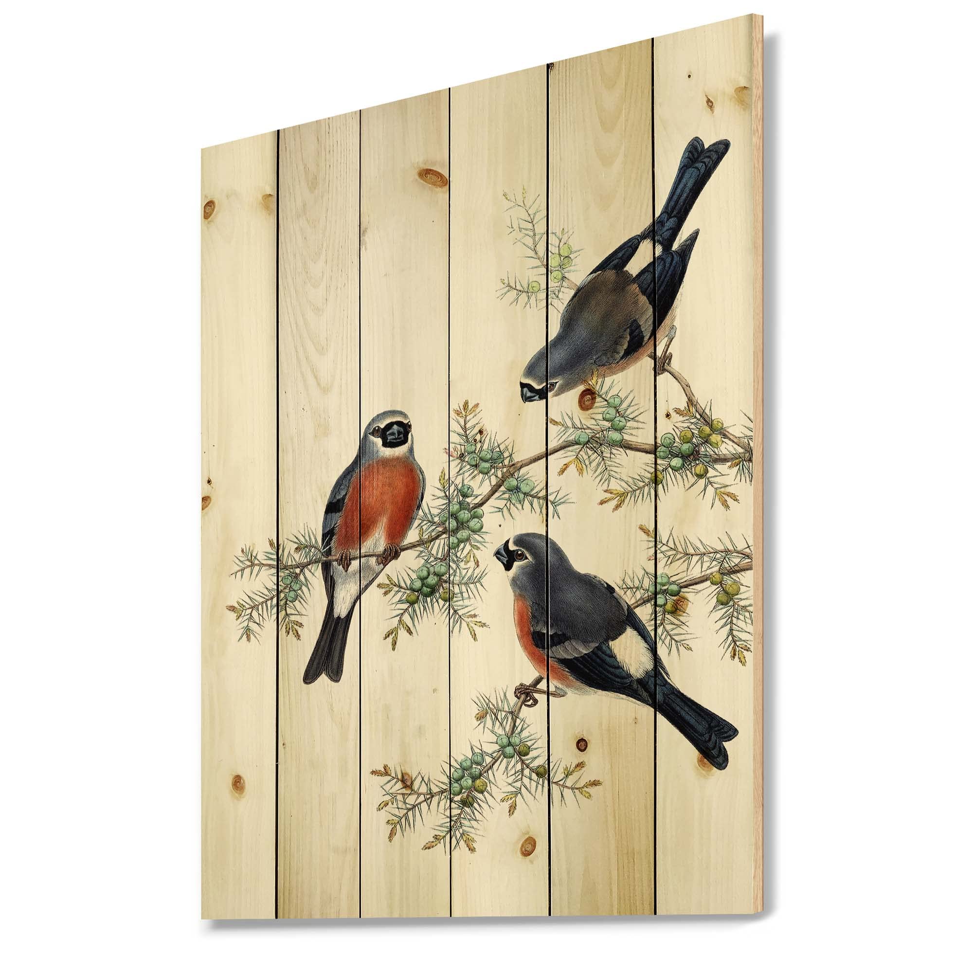 Vintage Countryside Animals Wood Wall Decor - Farmhouse Style Red Wood Wall Art - Large Animal Wall Panels Printed on Natural Pine - Perfect for Living Room, Bedroom & Rustic Home Decor