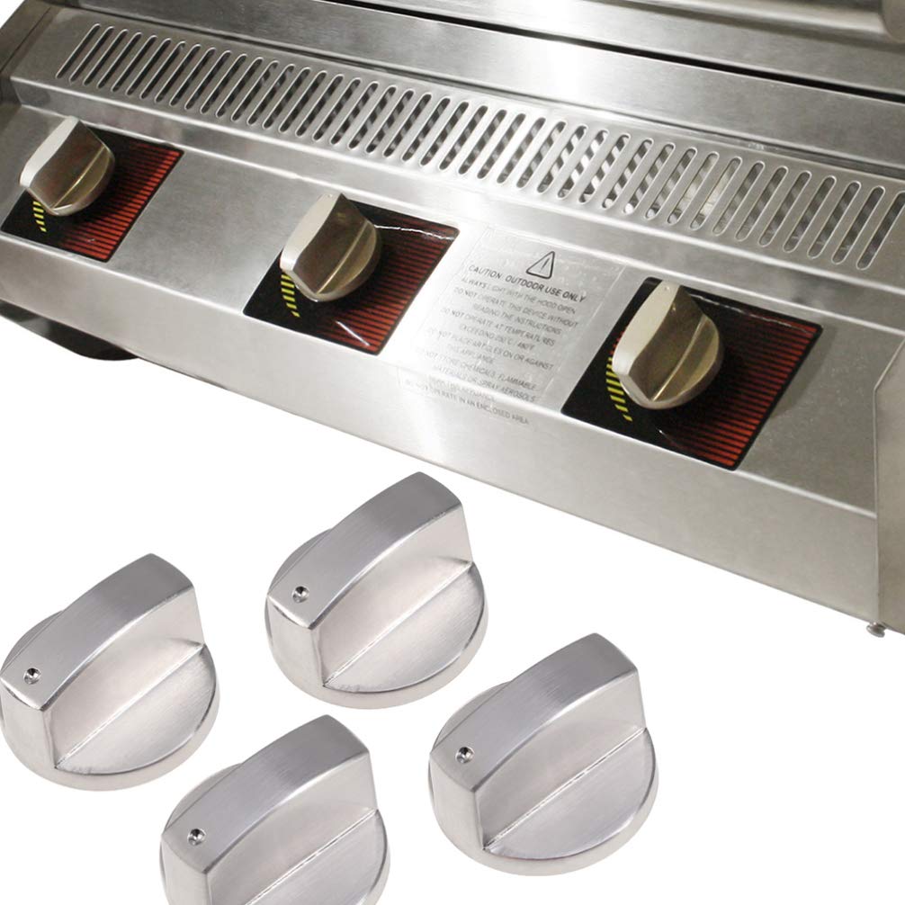 8pcs Stainless Steel Round Gas Stove Knobs - Replacement Cooker Oven Hob Control Knobs - Durable & Heat Resistant for Kitchen Stove, Oven, Grill (Perfect for Home & Commercial Use)