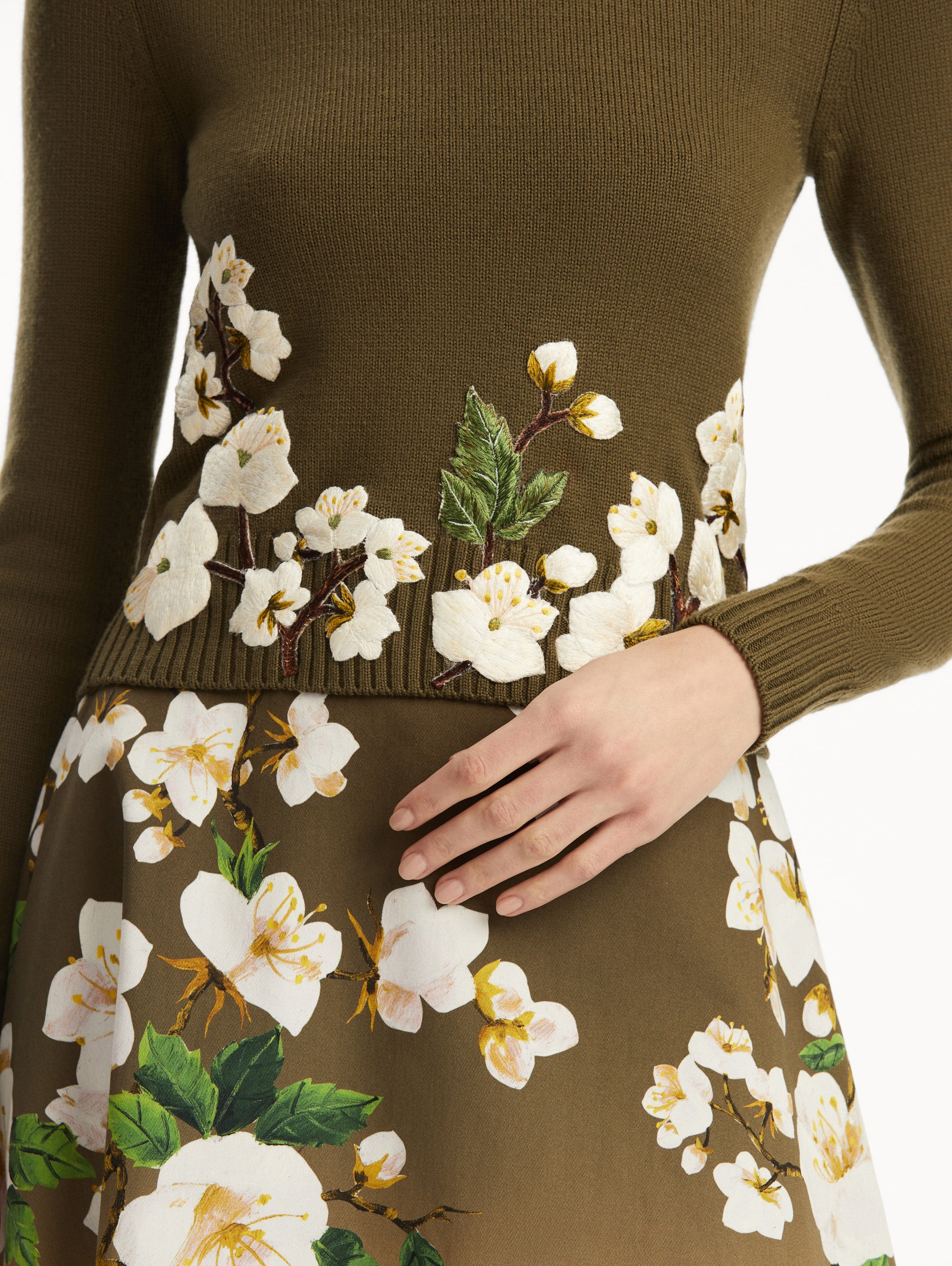 Cherry Blossom Embroidery Sweater for Women - Floral Pullover with Japanese Inspired Design - Perfect for Spring Outfits, Casual Wear & Layering