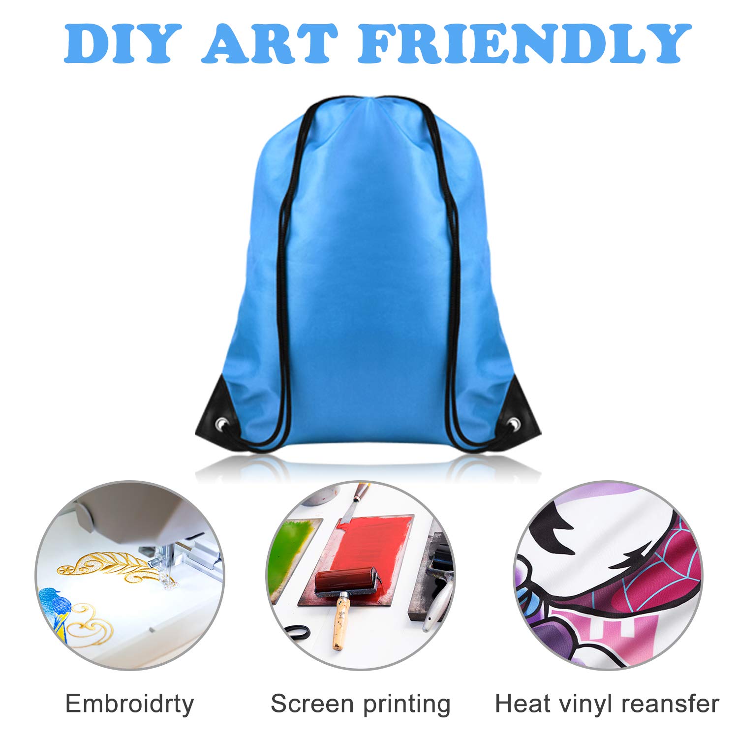 22 Pack Drawstring Bags Bulk - Lightweight String Backpacks for Gym, Sports, Travel & Storage | TUPARKA Reusable Cinch Sack Tote Bags for School, Beach, Laundry & Organization
