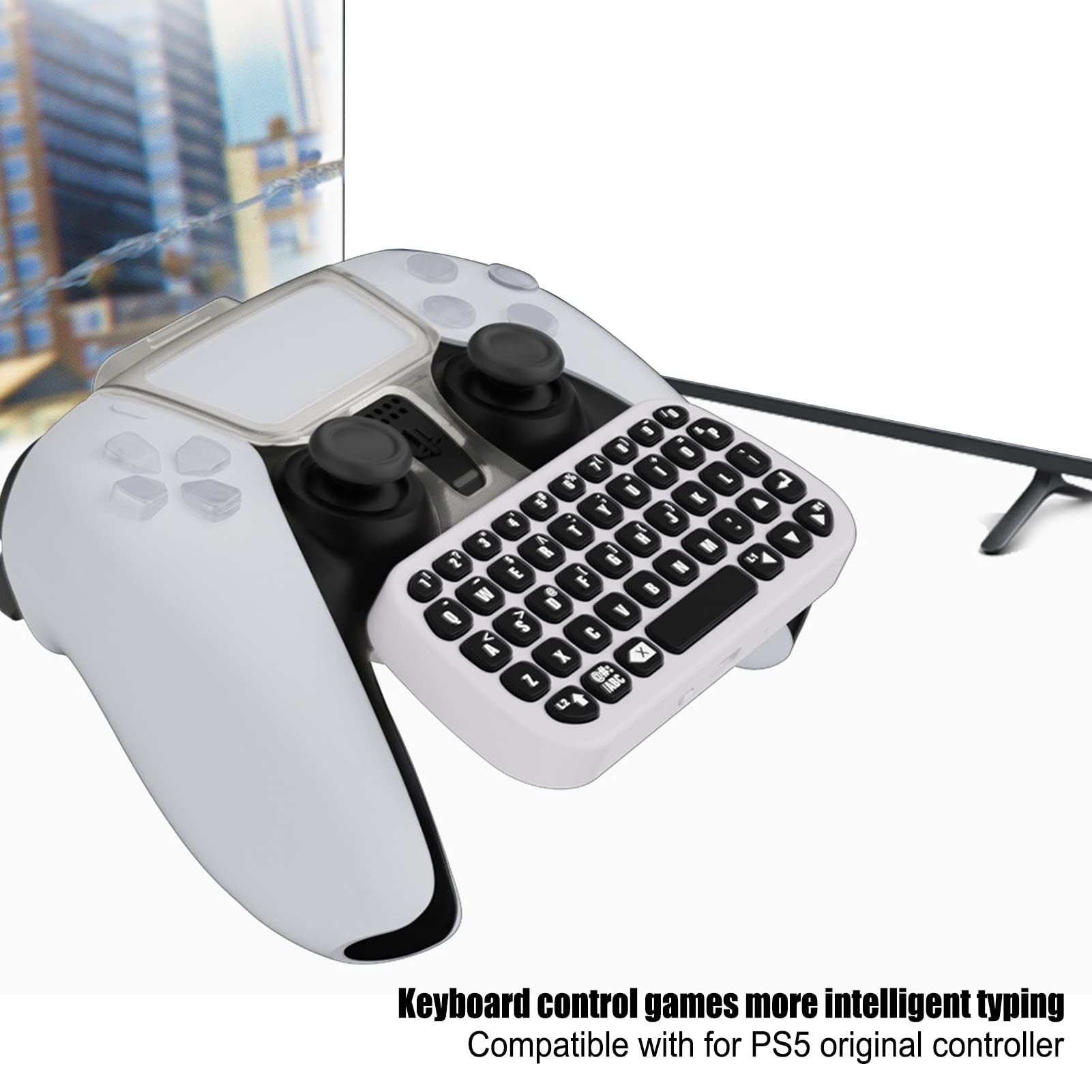 Wireless Bluetooth 3.0 Mini Keyboard for PS5 Controller - Portable Chatpad Gamepad Accessory | Perfect for Gaming, Streaming & Online Chatting on PlayStation 5